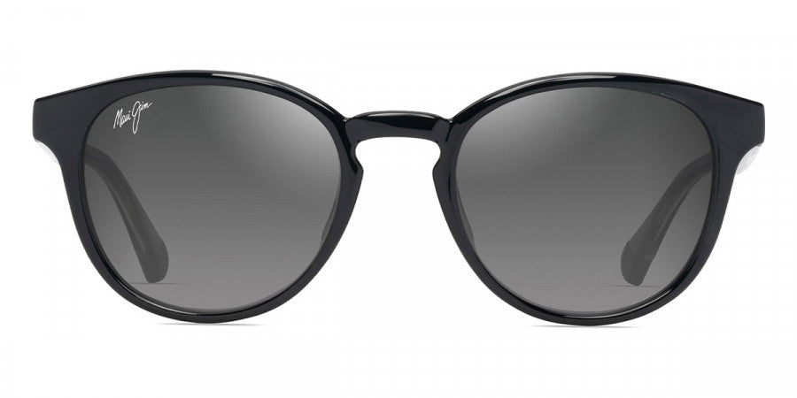 MAUI JIM SUNGLASSES - HIEHIE GS636-14 50 - Shiny Black with Trans Light Grey