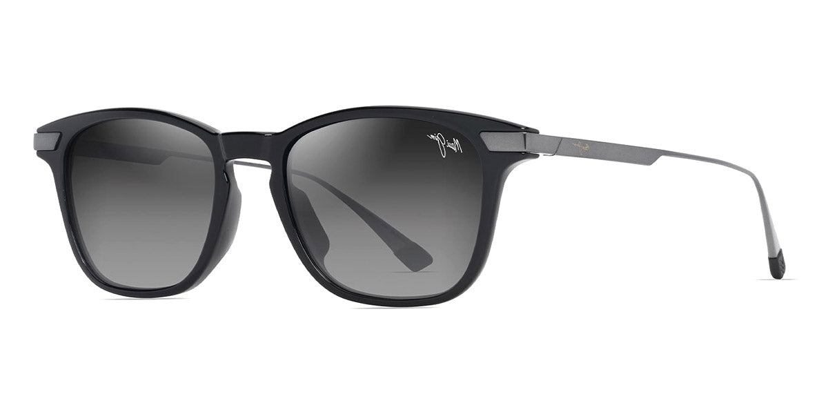 MAUI JIM SUNGLASSES - MANA'OLANA GS623-02 51 - Shiny Black with Gunmetal