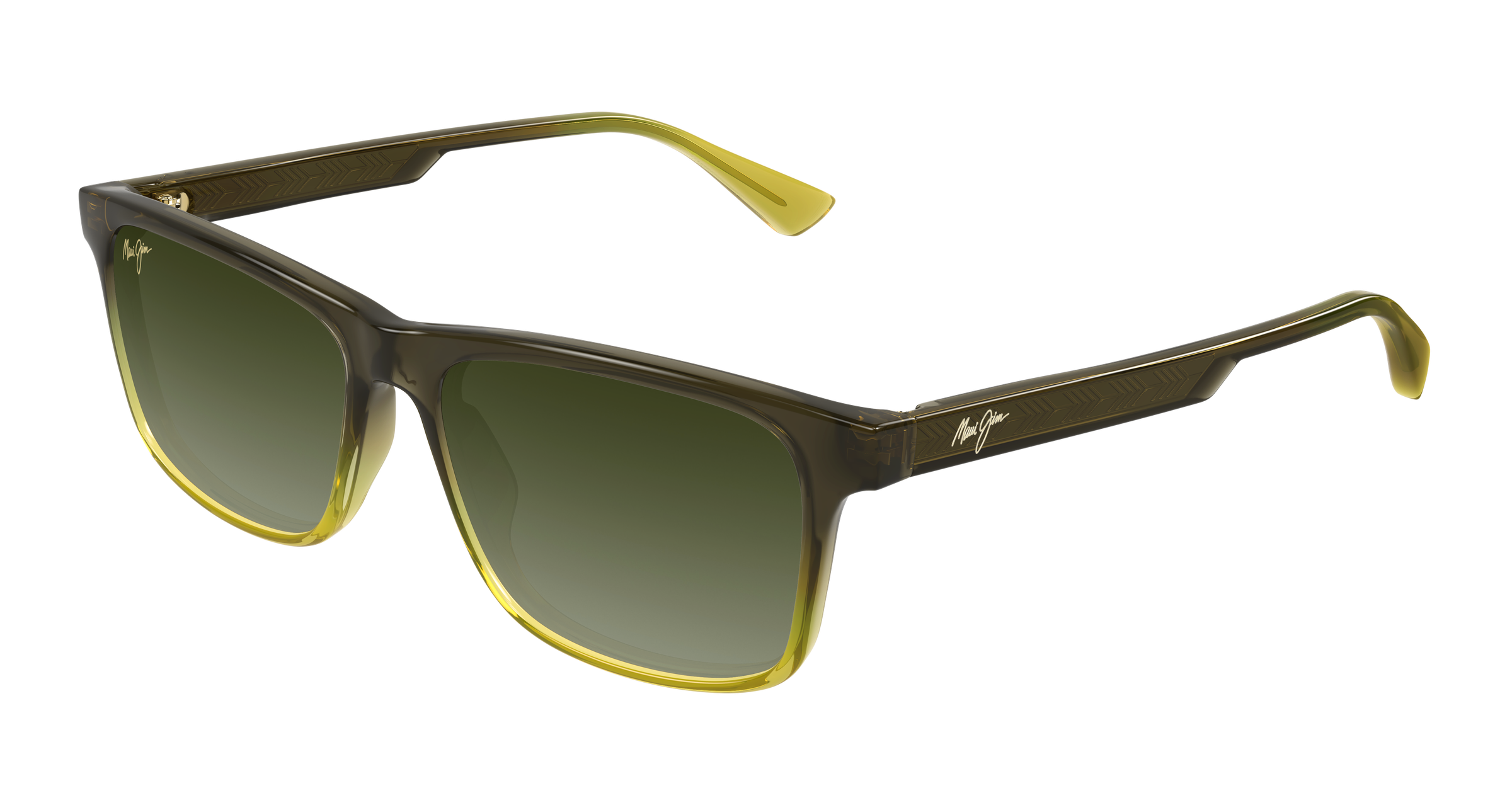 MAUI JIM SUNGLASSES - MJ0587S-004/HTS587-15 HT OKINA SHINY TRANS MIL GREEN TO YELL