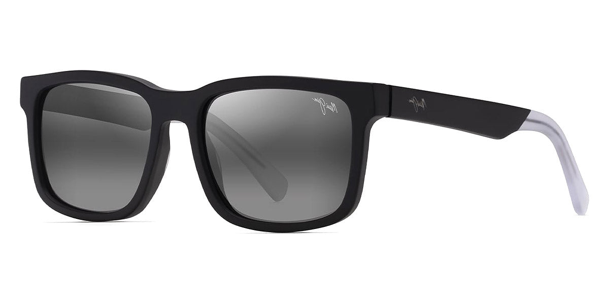 MAUI JIM SUNGLASSES - STONE SHACK 862-02 55 - Matte Black with Crystal Tips