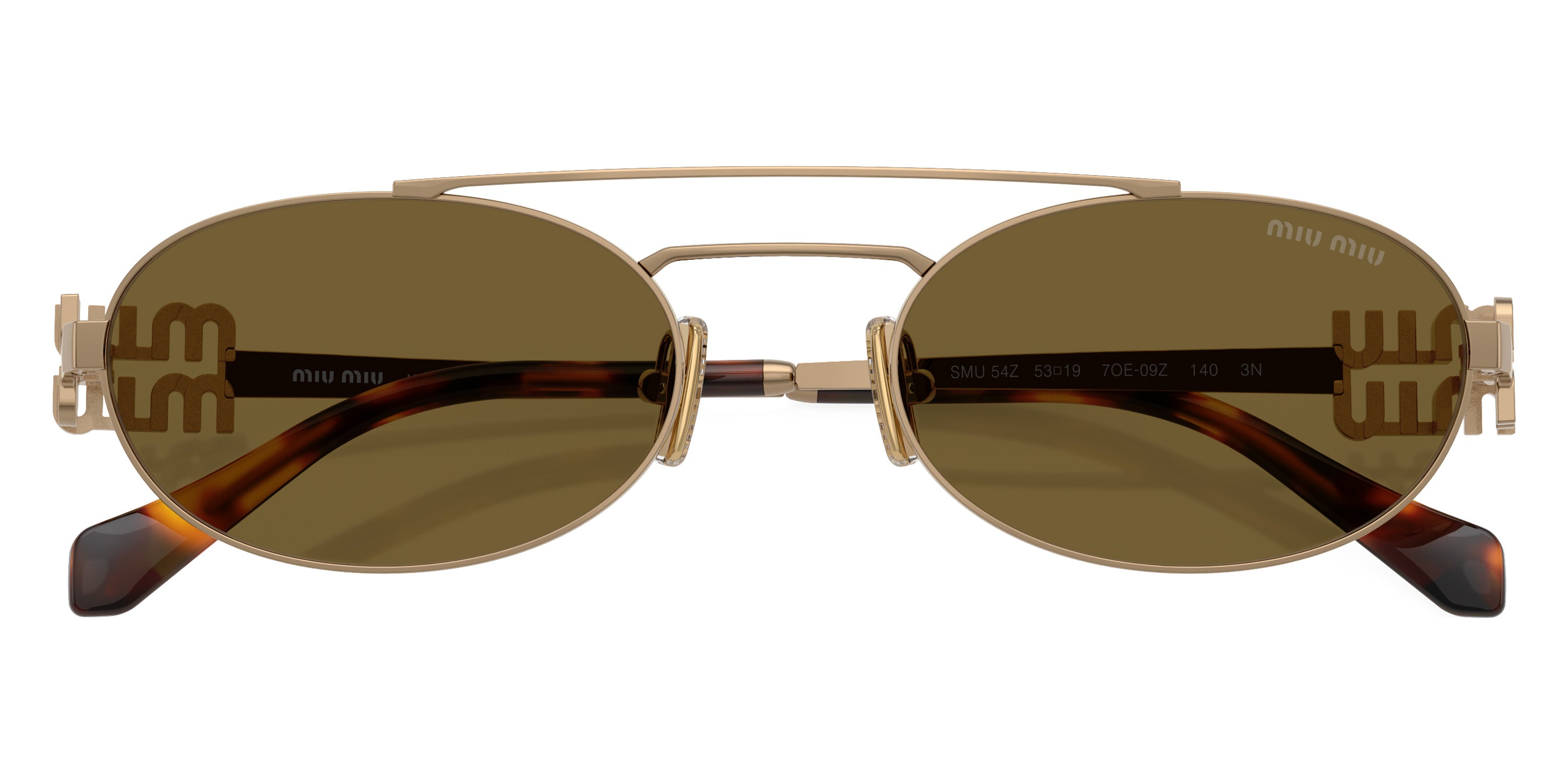 Miu Miu Logo MU 54ZS 7OE09Z 53 - Brass Gold