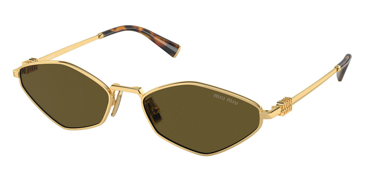 MIU MIU SUNGLASSES LOGO - MU 56ZS 5AK40D 56 - Gold
