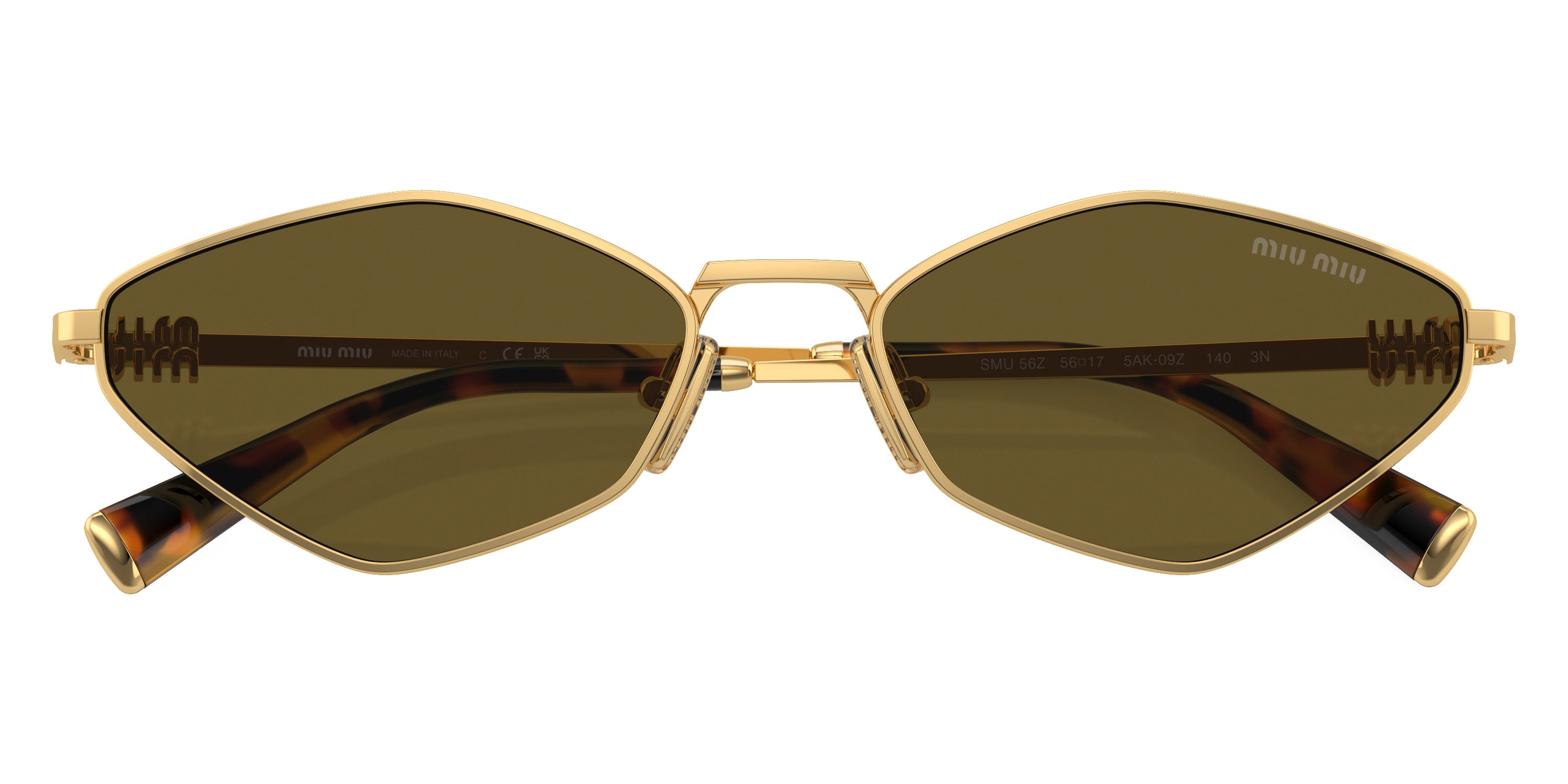 MIU MIU SUNGLASSES LOGO - MU 56ZS 5AK09Z 56 - Gold