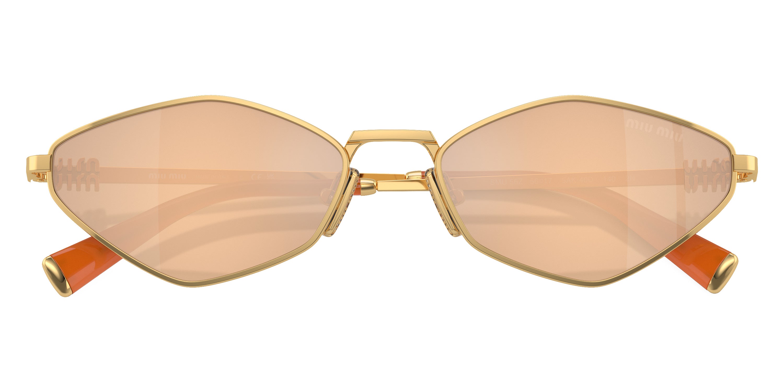 MIU MIU SUNGLASSES LOGO - MU 56ZS 5AK40D 56 - Gold