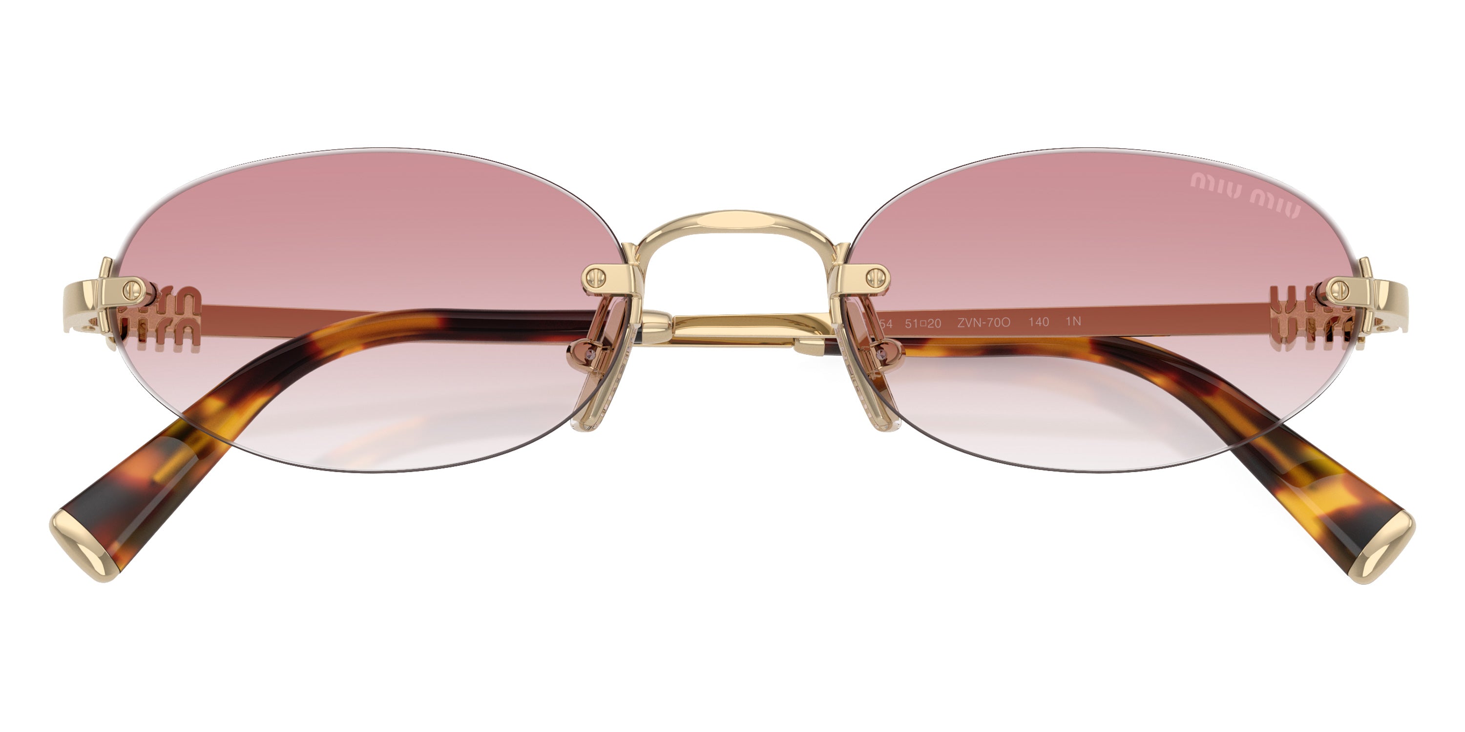 MIU MIU SUNGLASSES LOGO - MU A54S ZVN70O 51 - Pale Gold