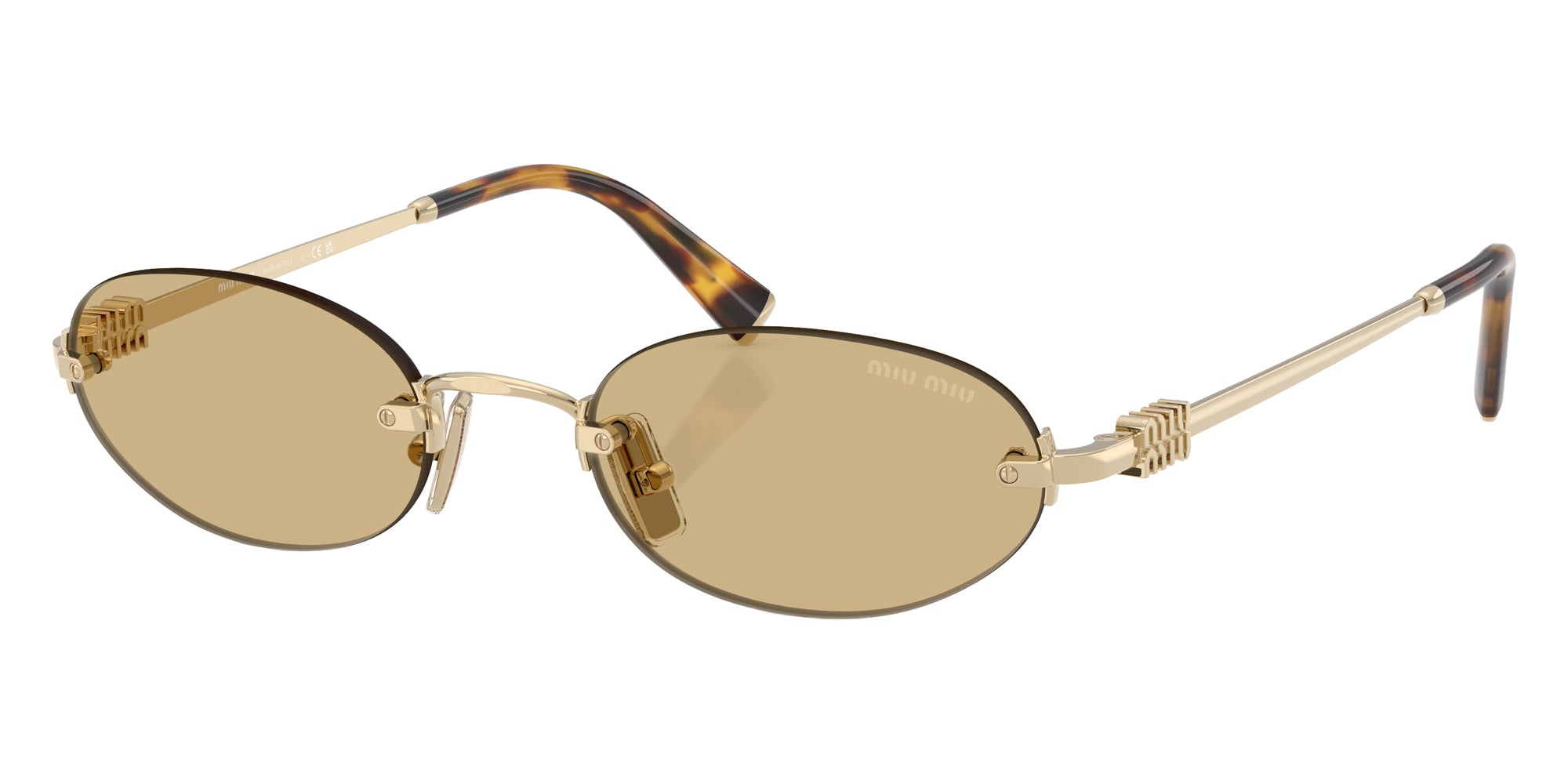 MIU MIU SUNGLASSES LOGO - MU A54S ZVN10R 51 - Pale Gold