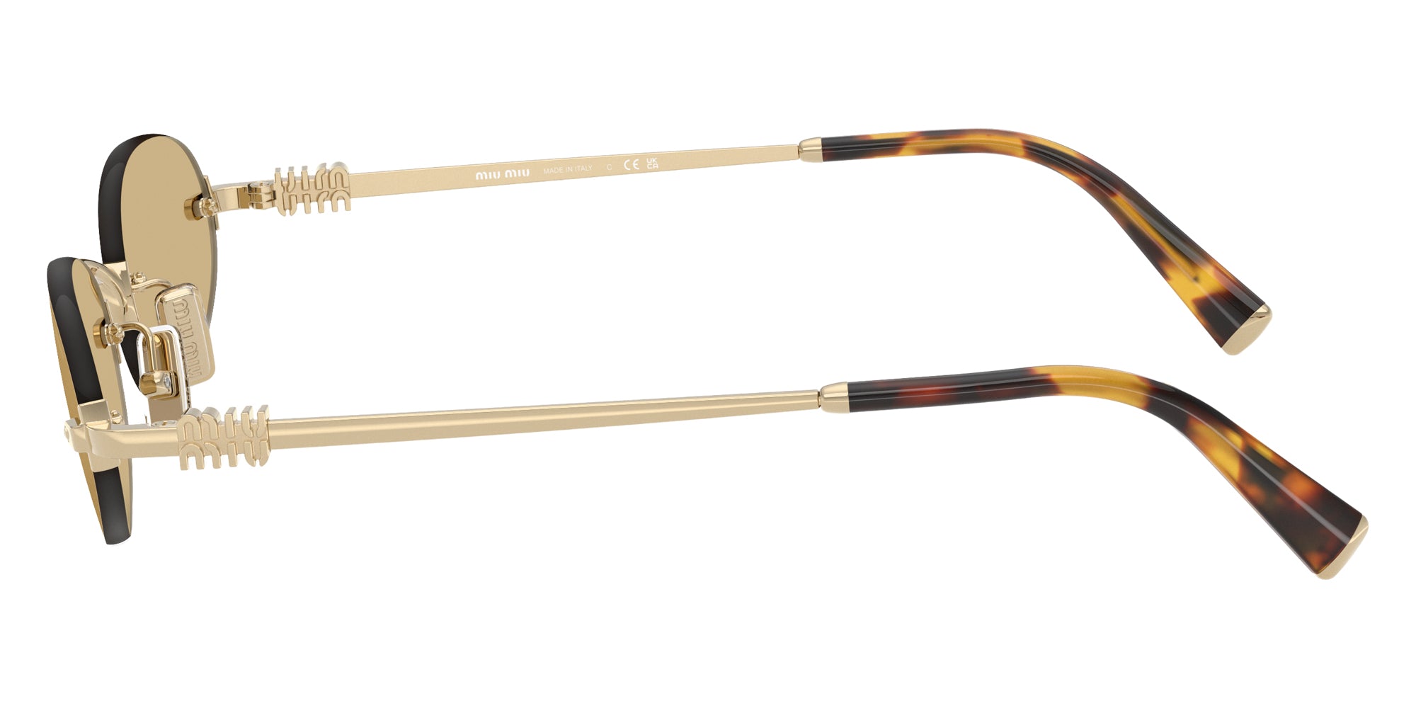 MIU MIU SUNGLASSES LOGO - MU A54S ZVN10R 51 - Pale Gold