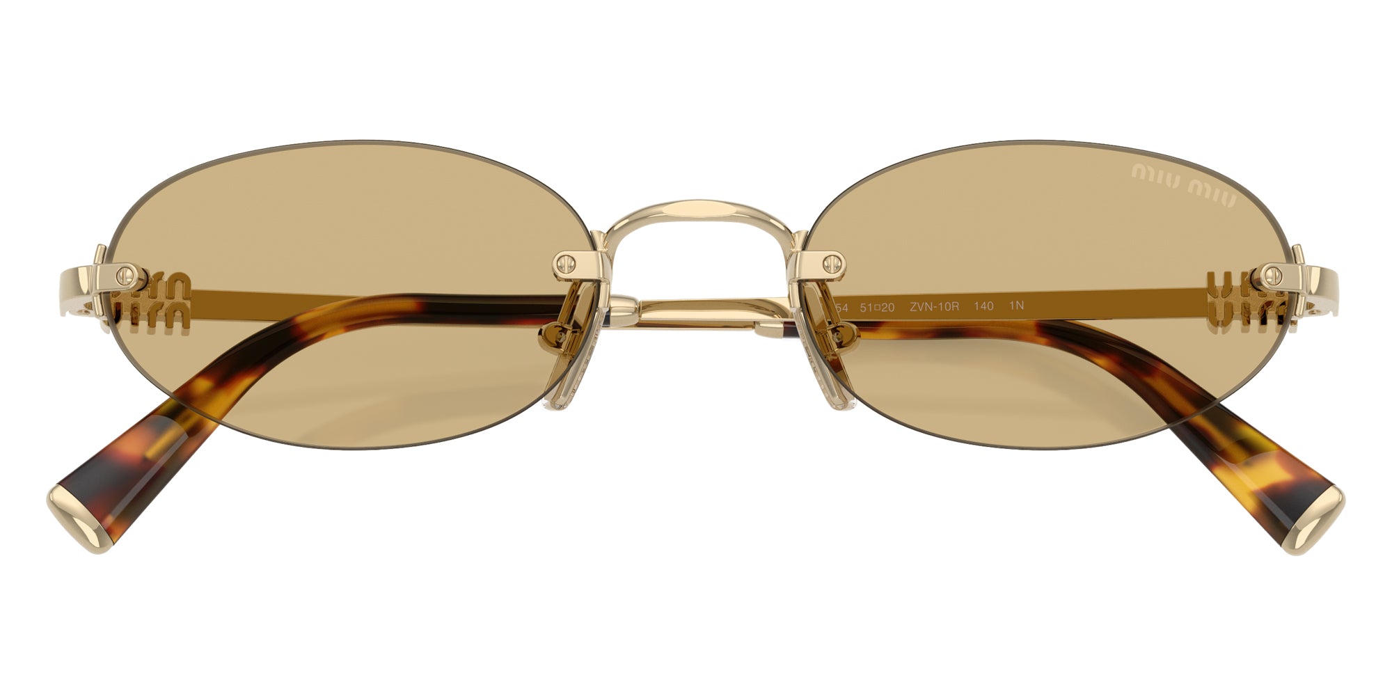 MIU MIU SUNGLASSES LOGO - MU A54S ZVN10R 51 - Pale Gold
