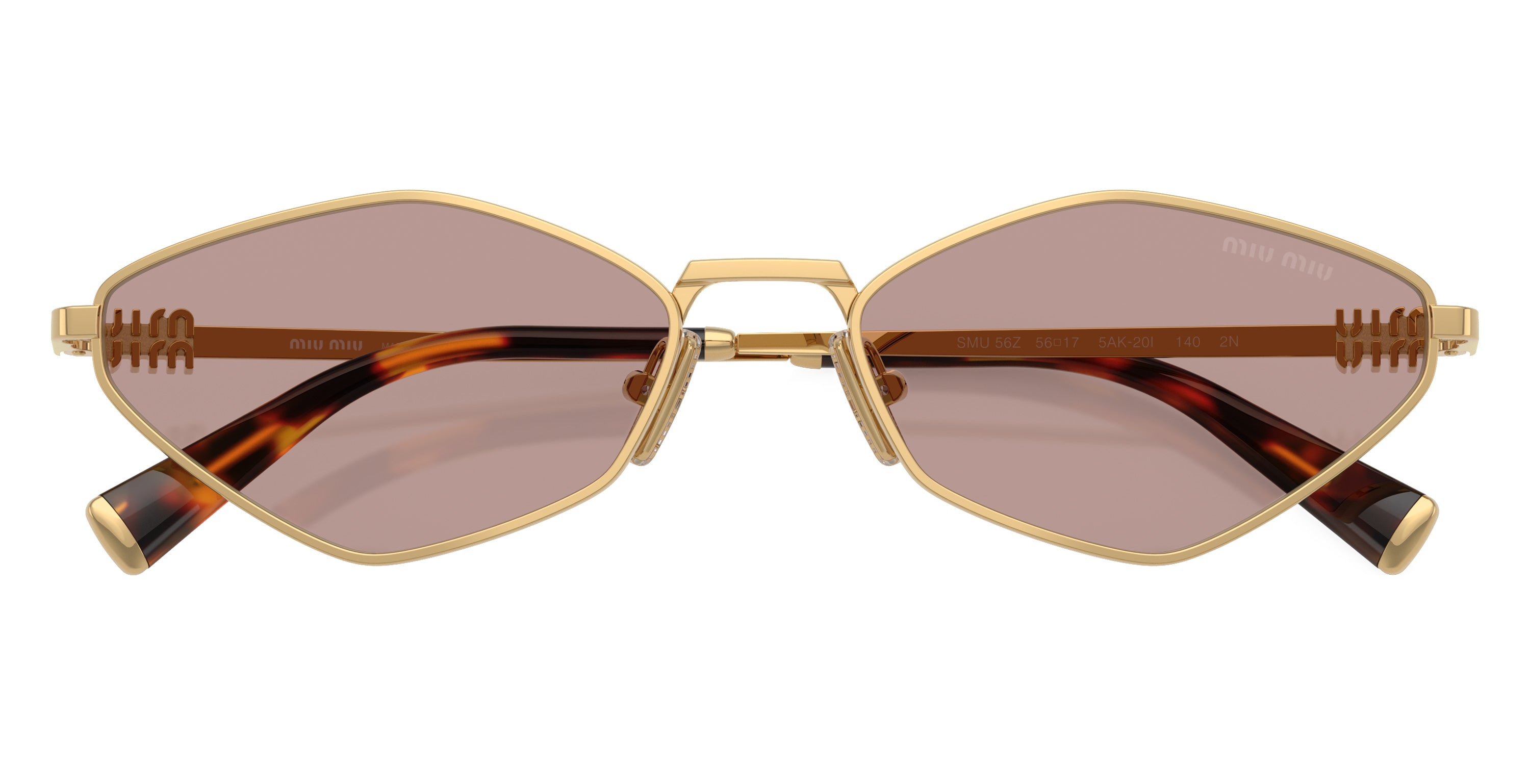 MIU MIU SUNGLASSES LOGO - MU 56ZS 5AK20I 56 - Gold