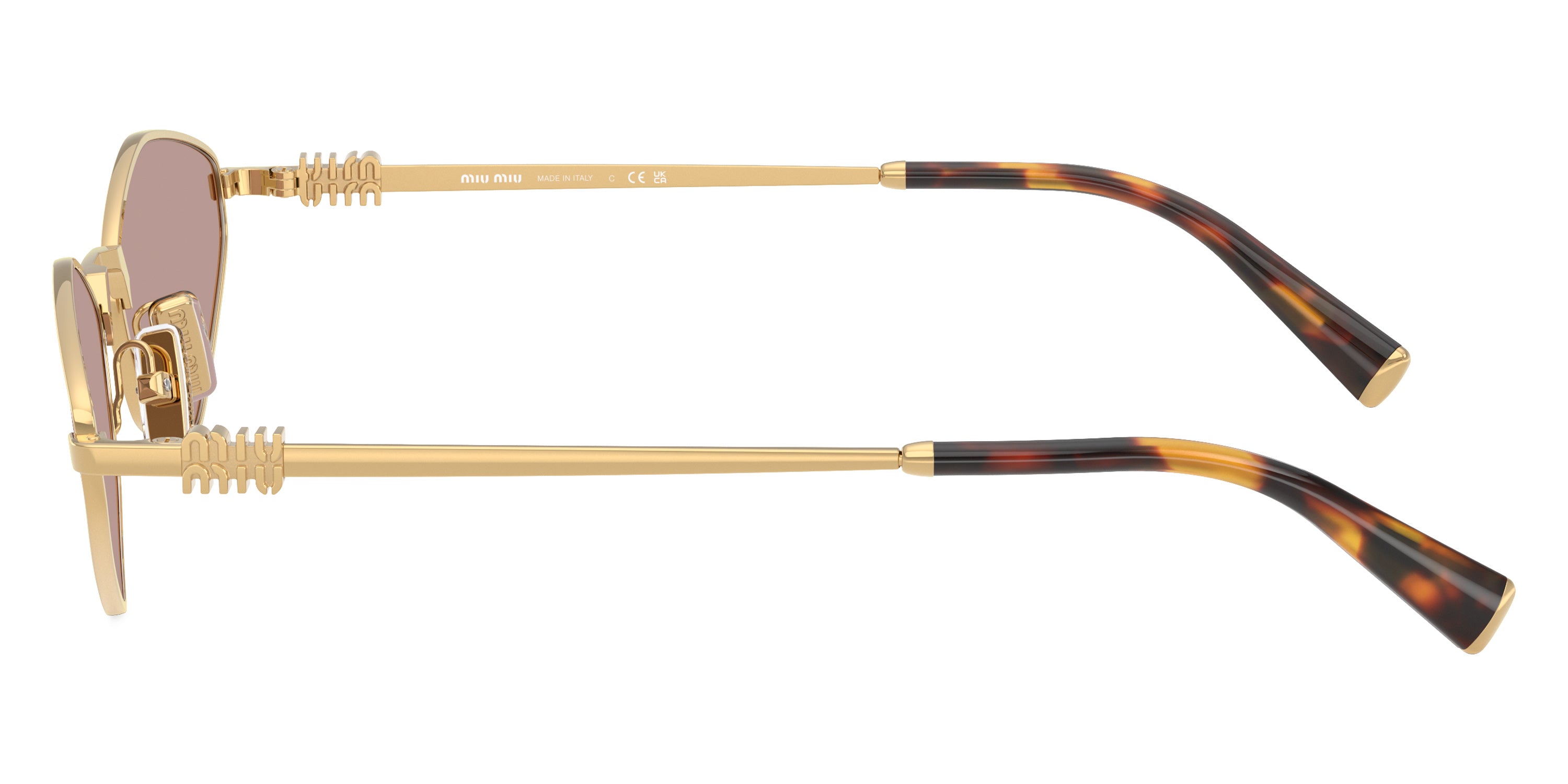 MIU MIU SUNGLASSES LOGO - MU 56ZS 5AK20I 56 - Gold