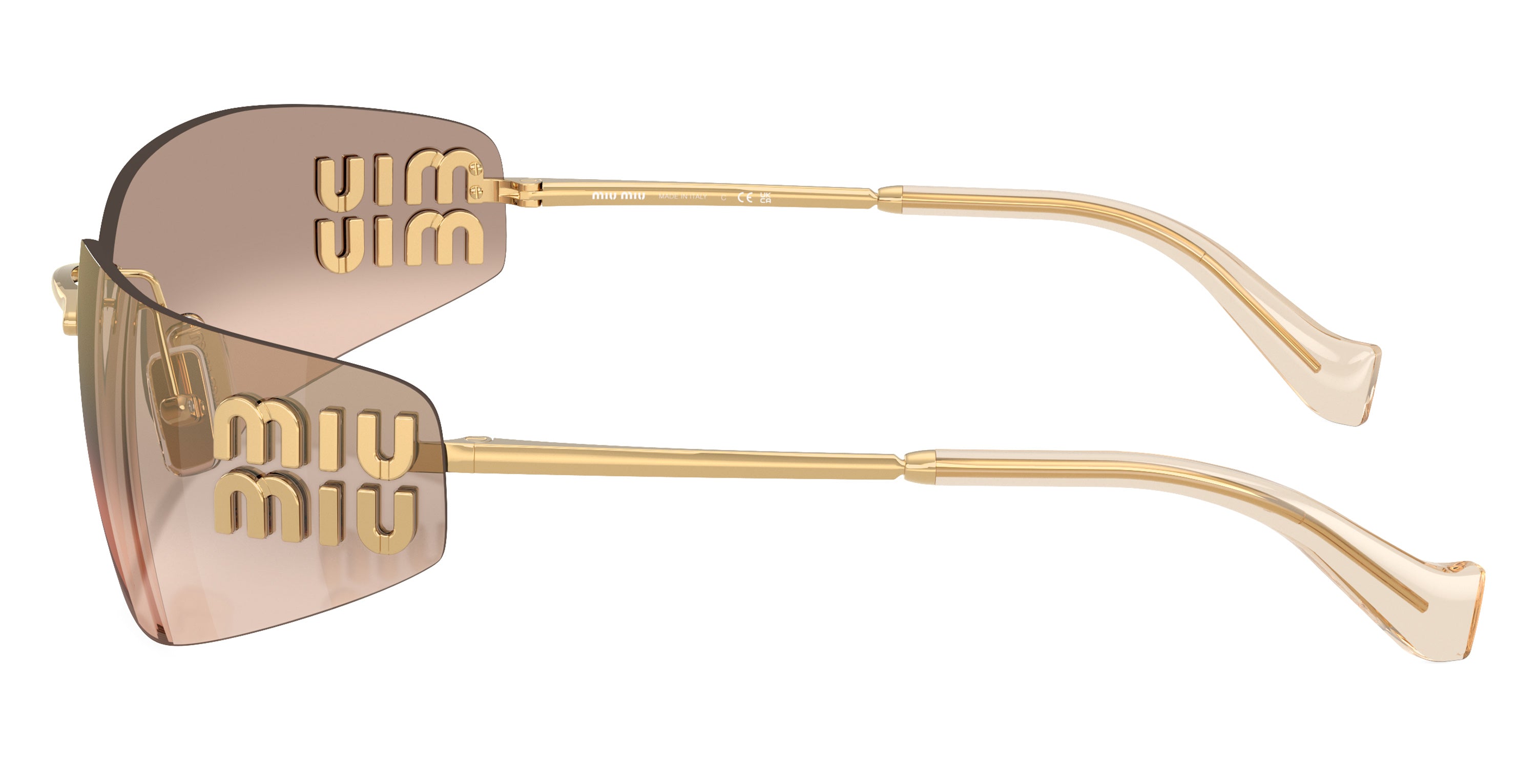 MIU MIU SUNGLASSES LOGO - MU A51S 5AK20P 75 - Gold