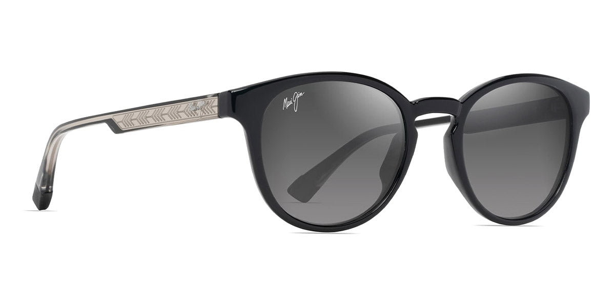 Maui Jim™ HIEHIE GS636-14 50 - Shiny Black with Trans Light Grey