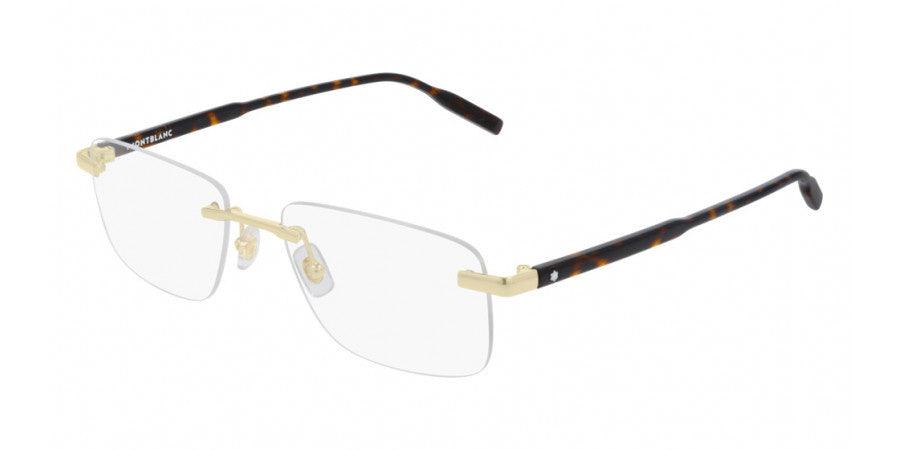 MONTBLANC EYEGLASSES - MB0088O 003 56 - Gold/Havana