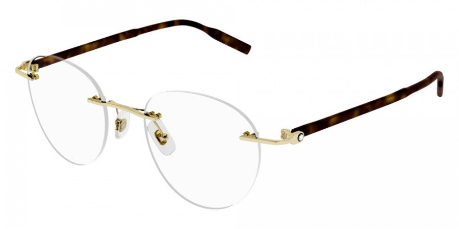MONTBLANC EYEGLASSES - MB0224O 002 49 - Gold/Havana