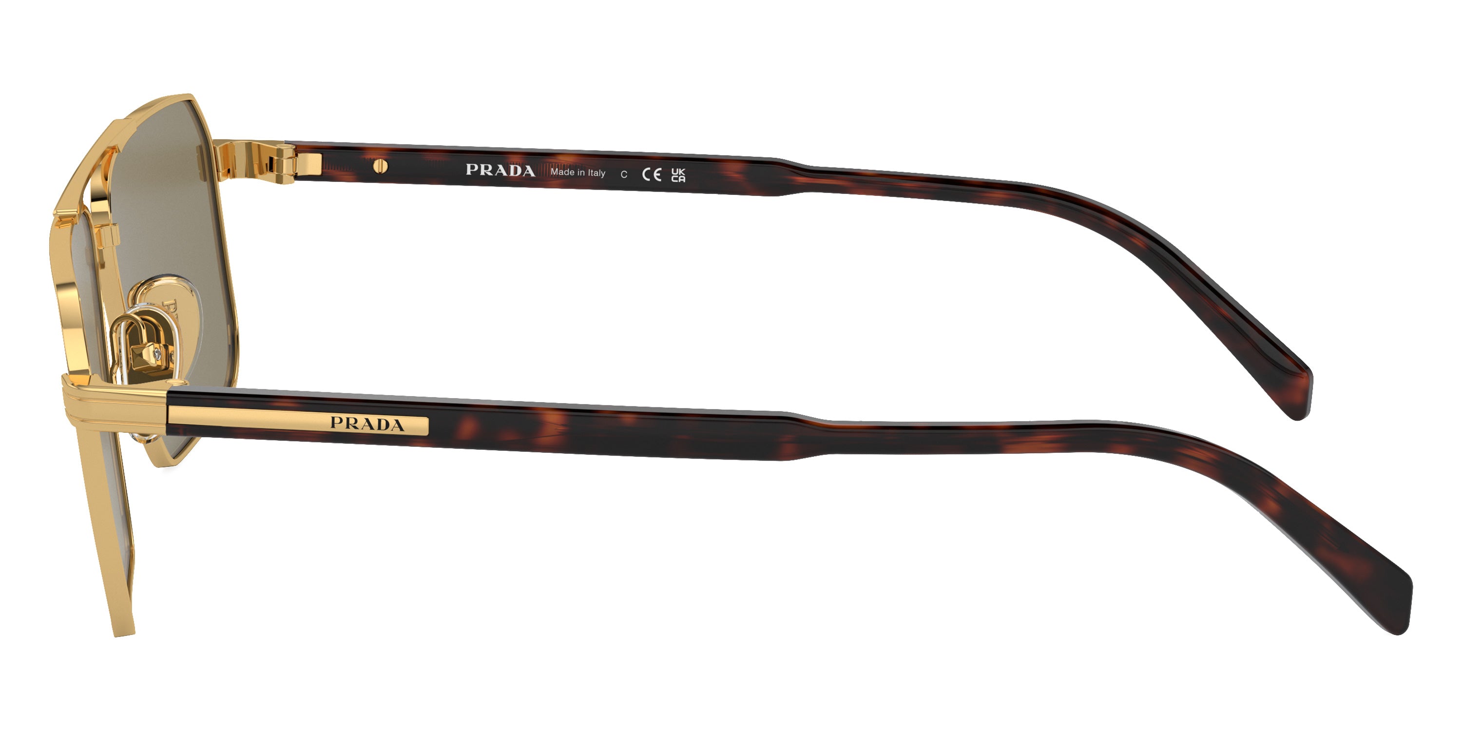 PRADA SUNGLASSES - PR A57S 5AK90F 61 - Gold/Radica Tortoise