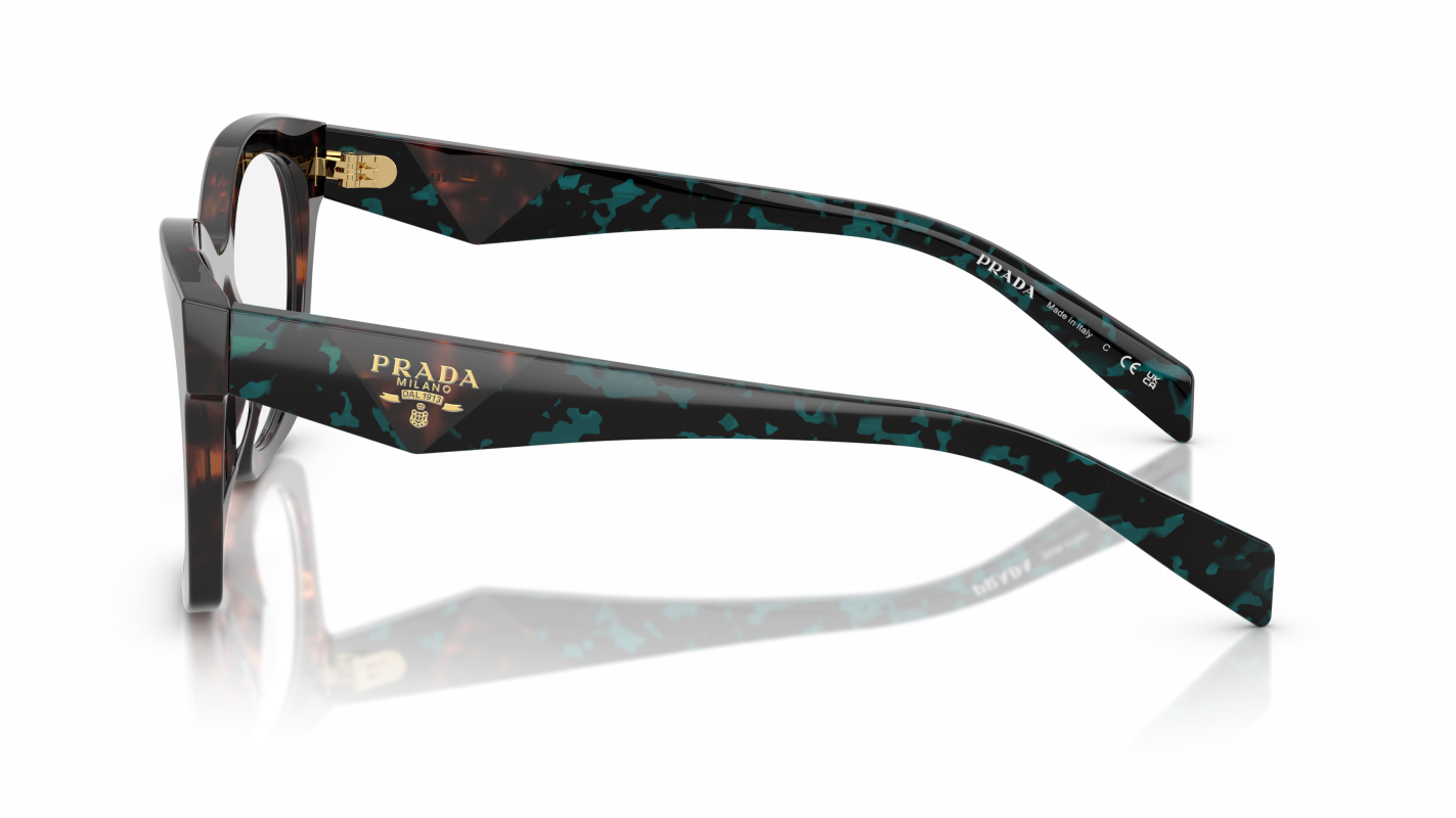 PRADA EYEGLASSES - PR A05V 18Z1O1 52 - Root Tortoise/Teal Tortoise