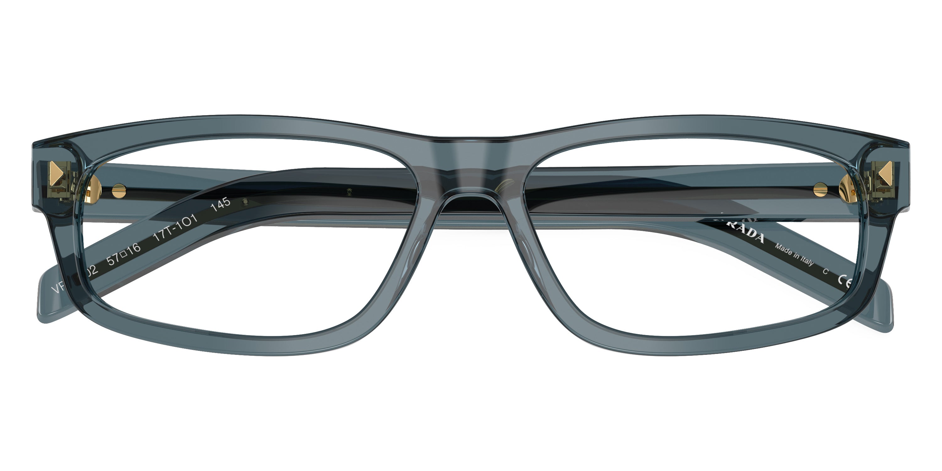 PRADA EYEGLASSES - PR B02V 17T1O1 57 - Pale Gold Plated/Transparent Ocean/Silver