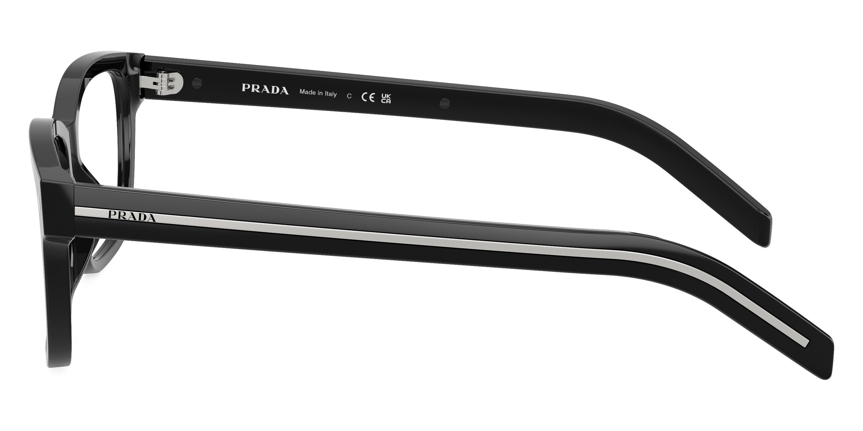 PRADA EYEGLASSES - PR B10V 16K1O1 55 - Black/Silver