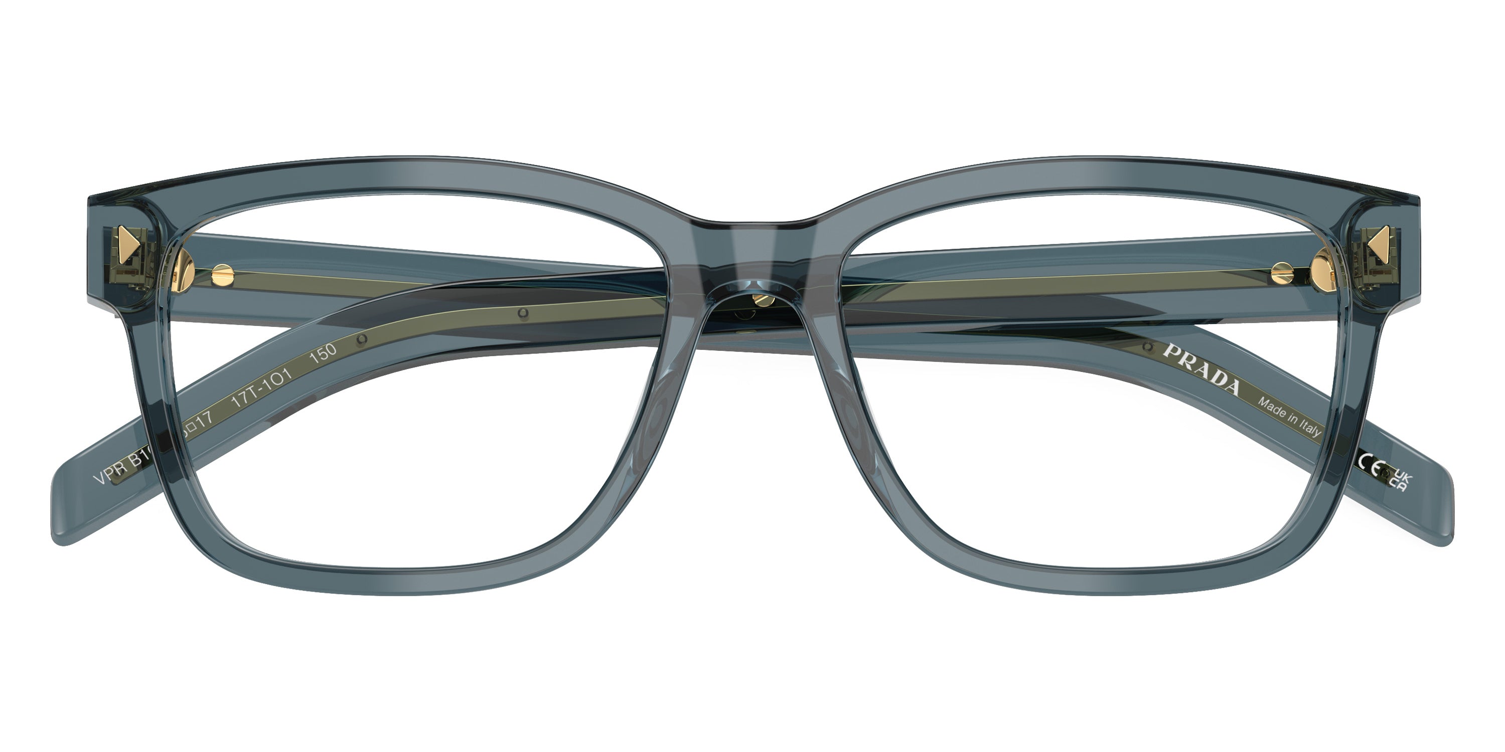 PRADA EYEGLASSES - PR B10V 17T1O1 55 - Transparent Ocean/Silver