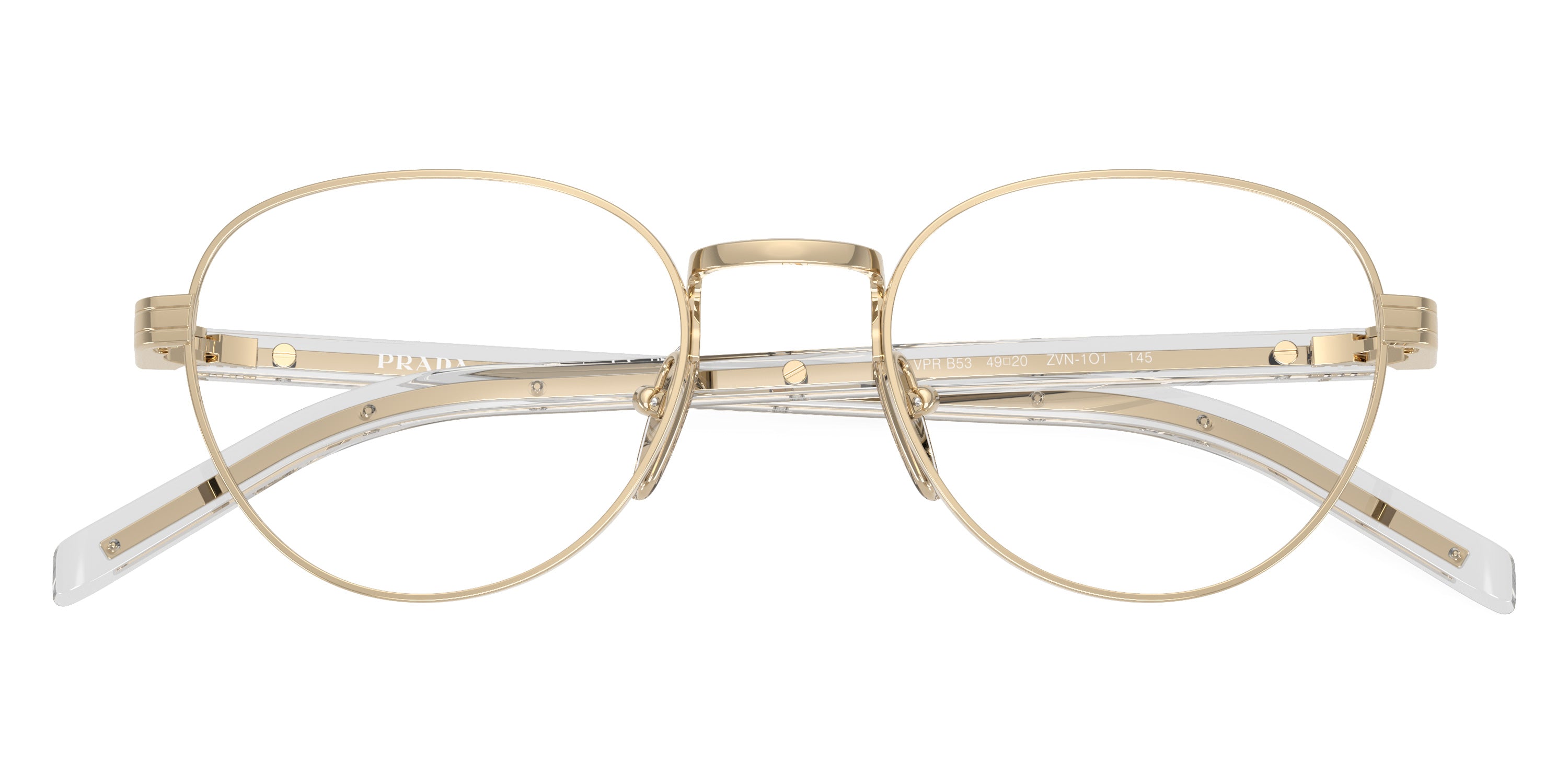 PRADA EYEGLASSES - PR B53V ZVN1O1 49 - Pale Gold/Transparent Gray
