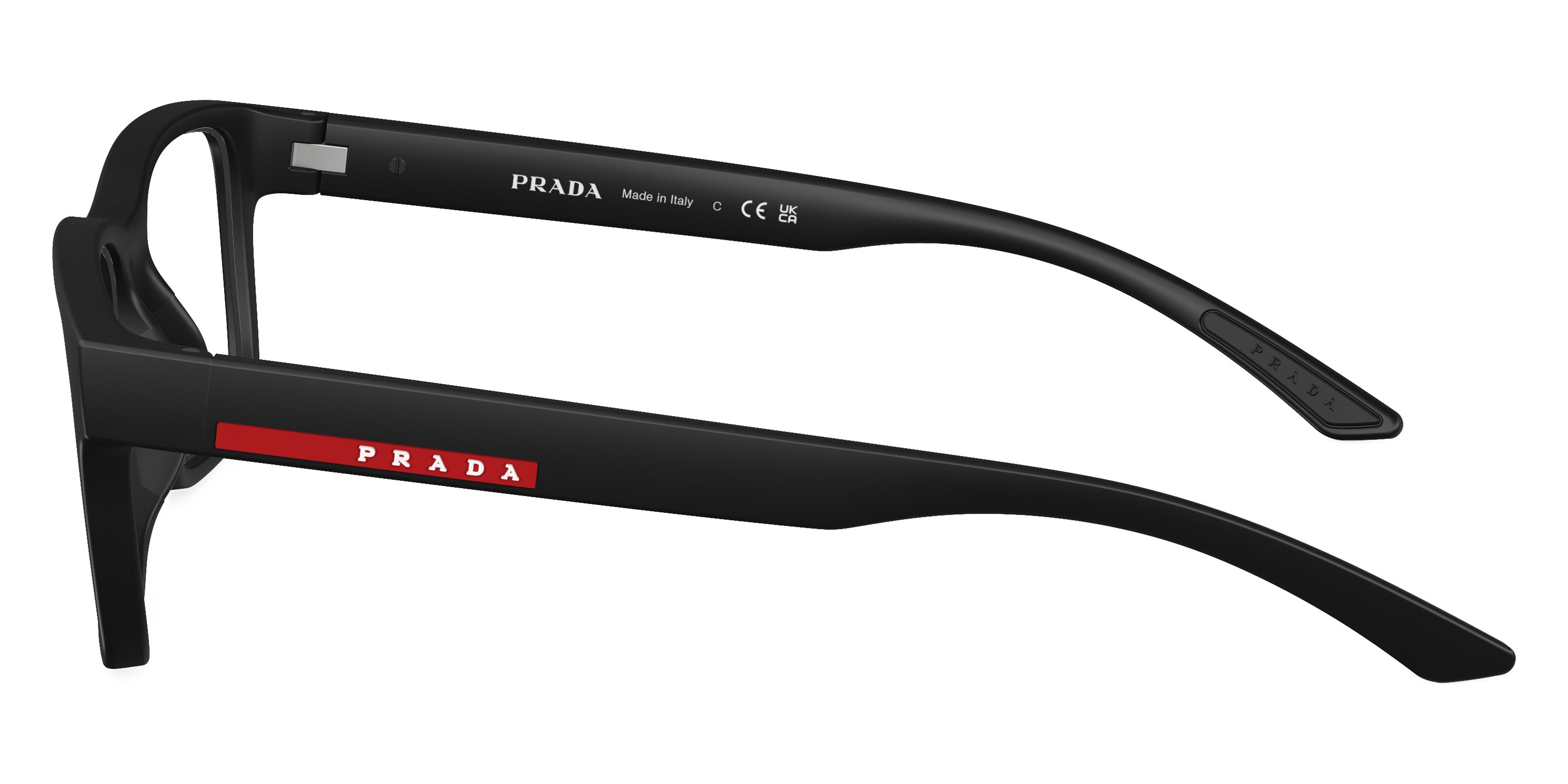 PRADA LINEA ROSSA EYEGLASSES - PS 01RV DG01O1 56 - Black Rubber