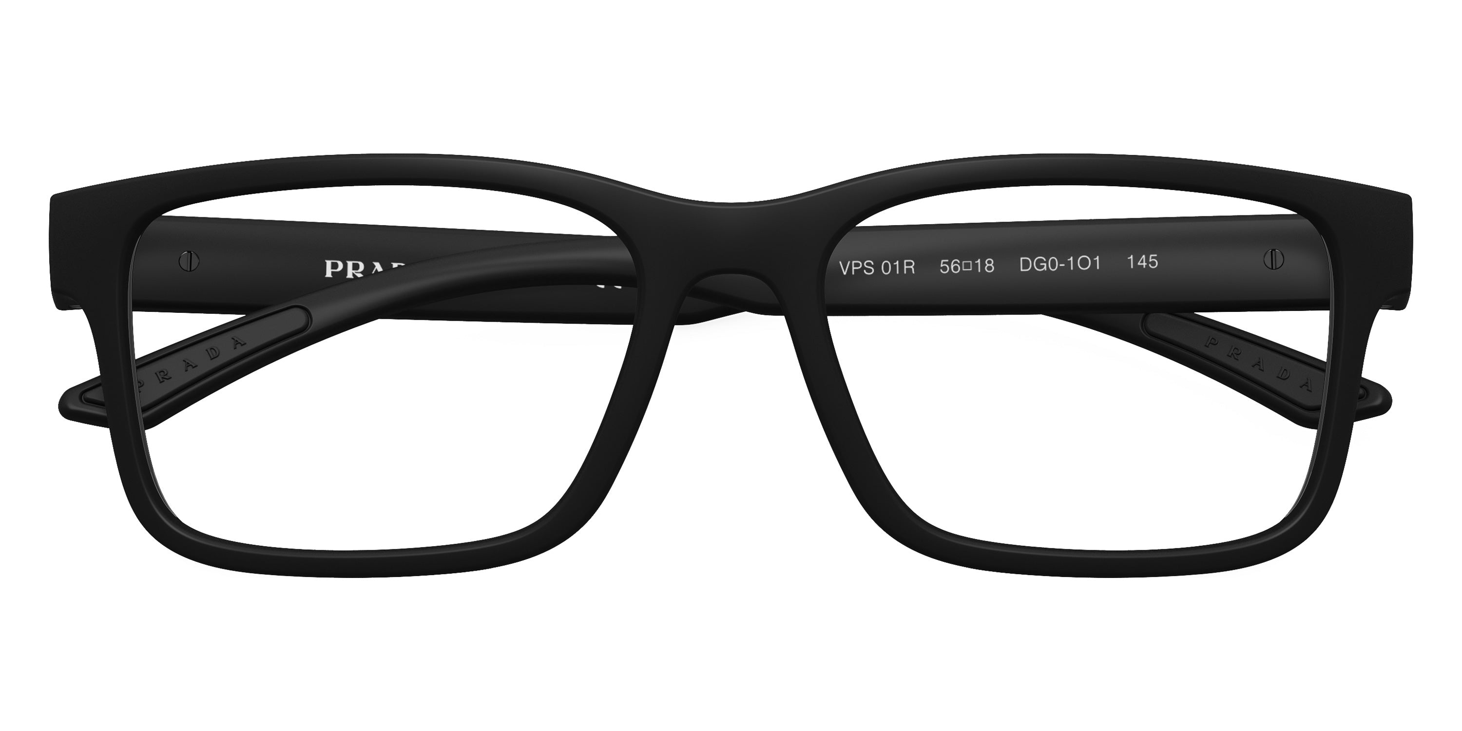 PRADA LINEA ROSSA EYEGLASSES - PS 01RV DG01O1 56 - Black Rubber