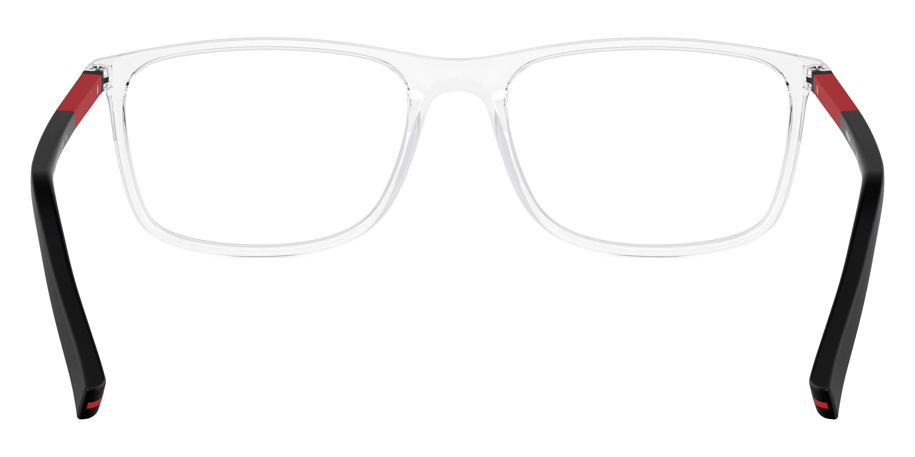 PRADA LINEA ROSSA EYEGLASSES - PS 03QV 2AZ1O1 57 - Crystal/Black Rubbered