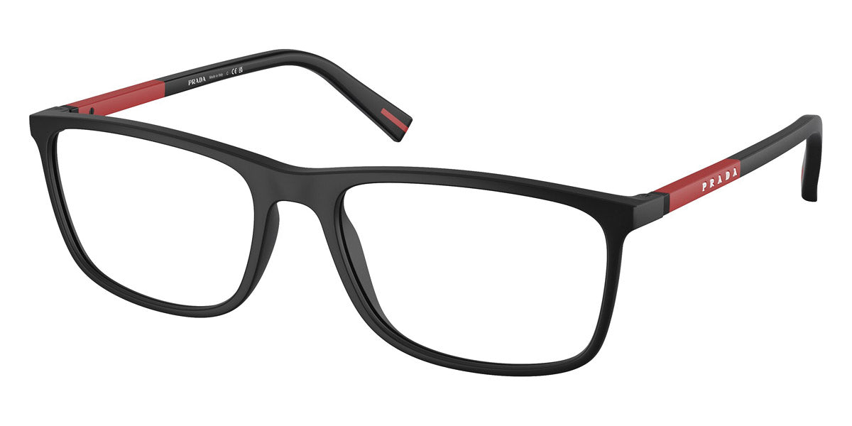 PRADA LINEA ROSSA EYEGLASSES - PS 03QV DG01O1 57 - Black Rubbered