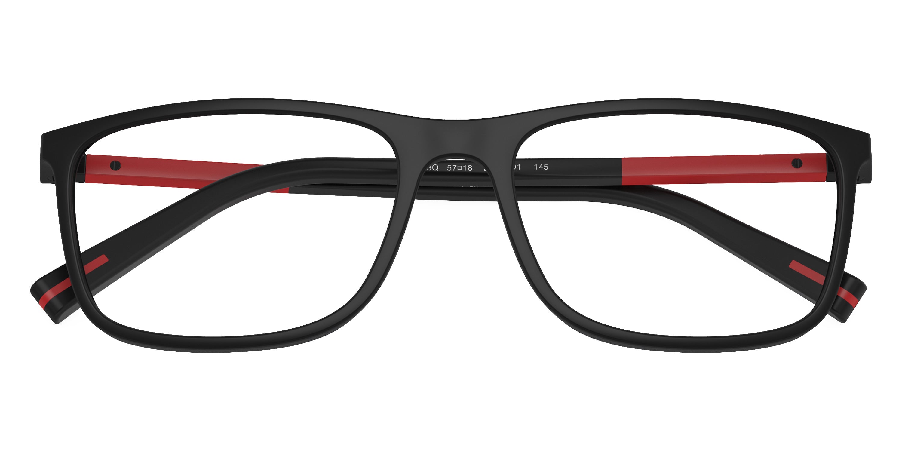 PRADA LINEA ROSSA EYEGLASSES - PS 03QV DG01O1 57 - Black Rubbered