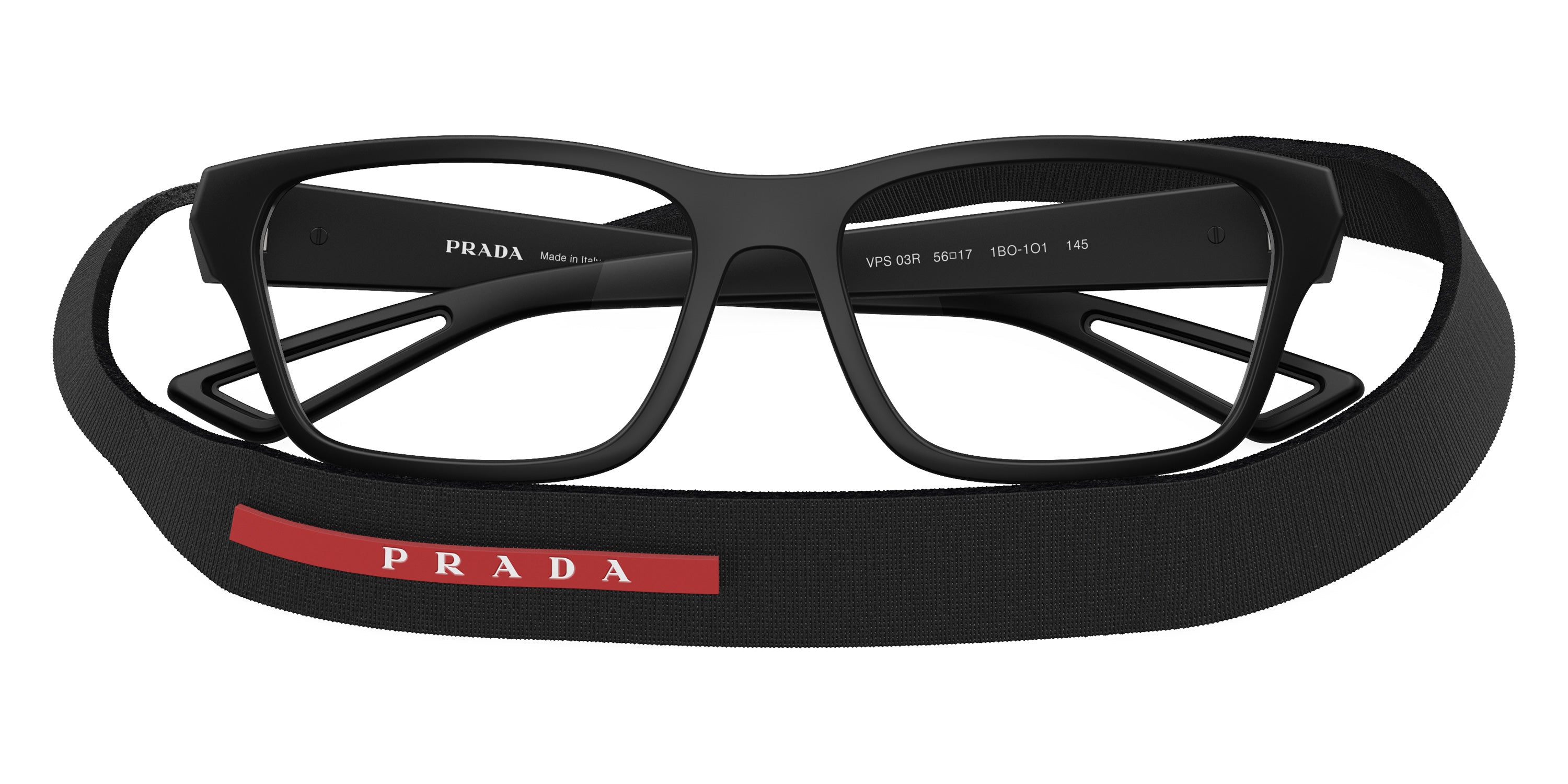 PRADA LINEA ROSSA EYEGLASSES - PS 03RV 1BO1O1 54 - Matte Black