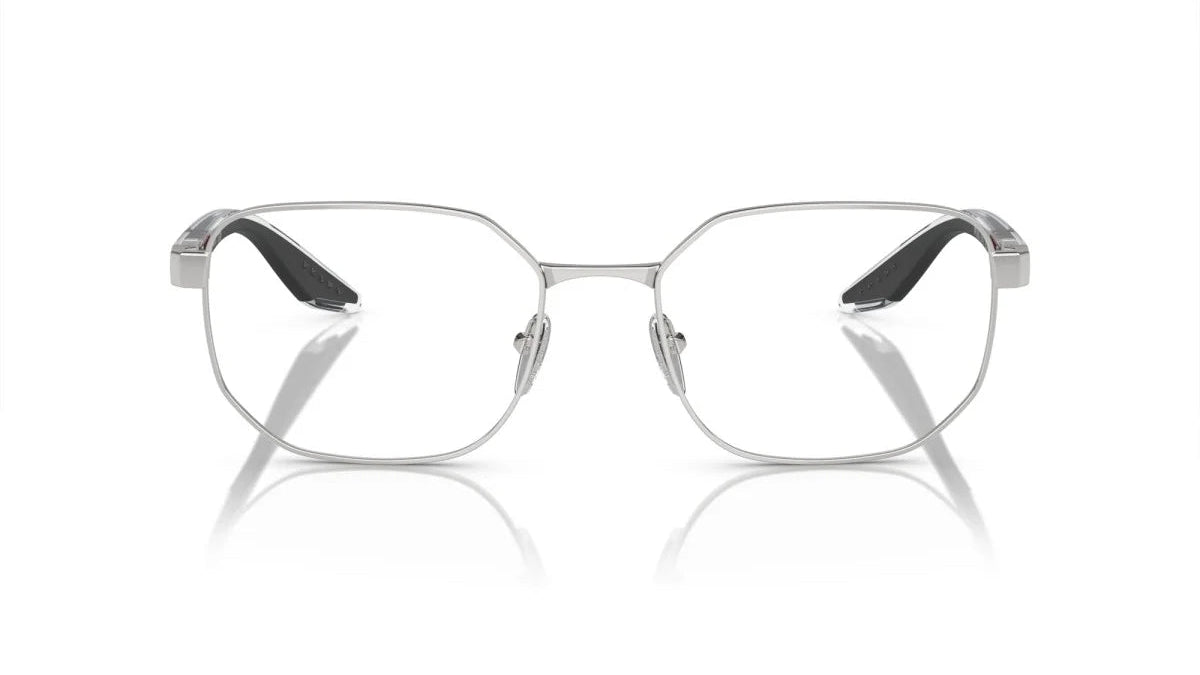 PRADA LINEA ROSSA EYEGLASSES - PS 50QV 1BC1O1 55 - Silver/Transparent/Black