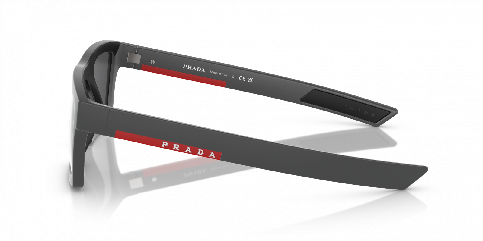 PRADA LINEA ROSSA SUNGLASSES - PS 02ZSU 18K60A 55 - Metal Gray