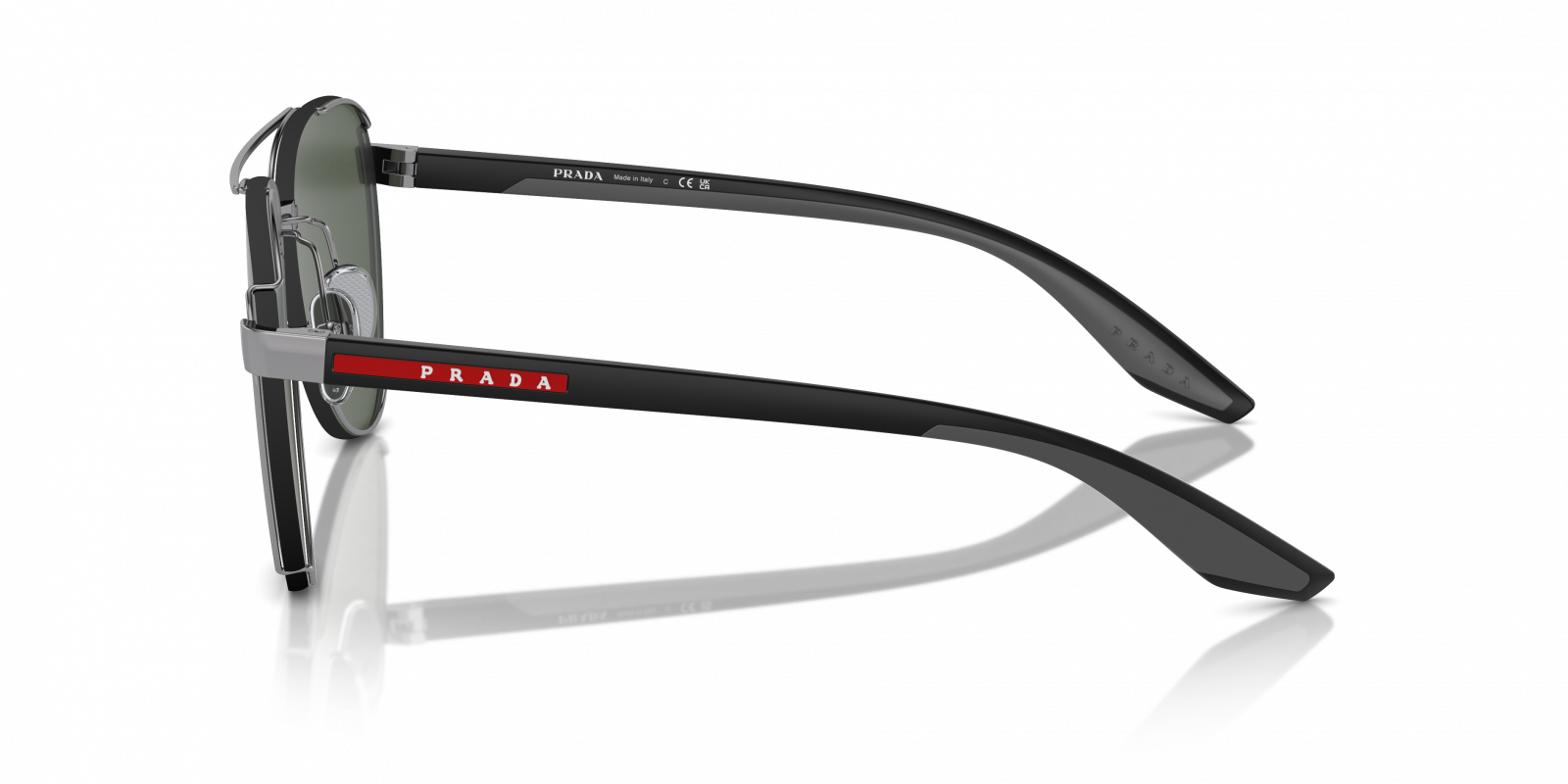 PRADA LINEA ROSSA SUNGLASSES - PS 51YS 5AV50F 61 - Gunmetal/Matte Black