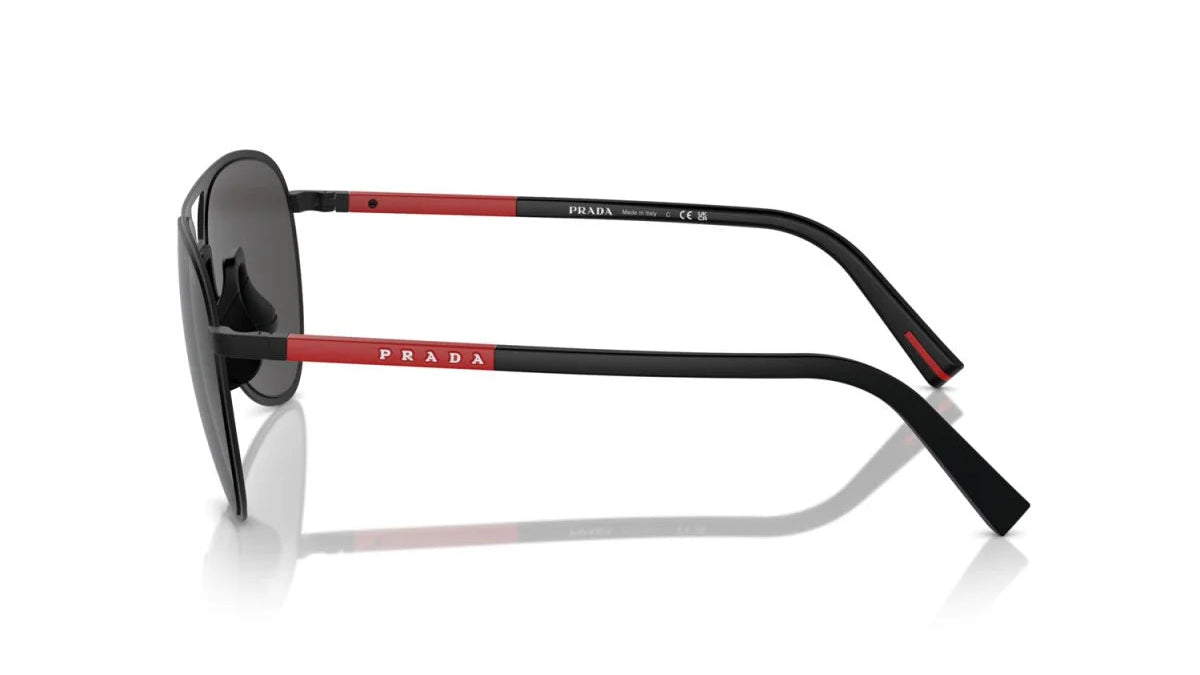 PRADA LINEA ROSSA SUNGLASSES - PS 53ZS 1BO06F 59 - Matte Black/Rubbered Black