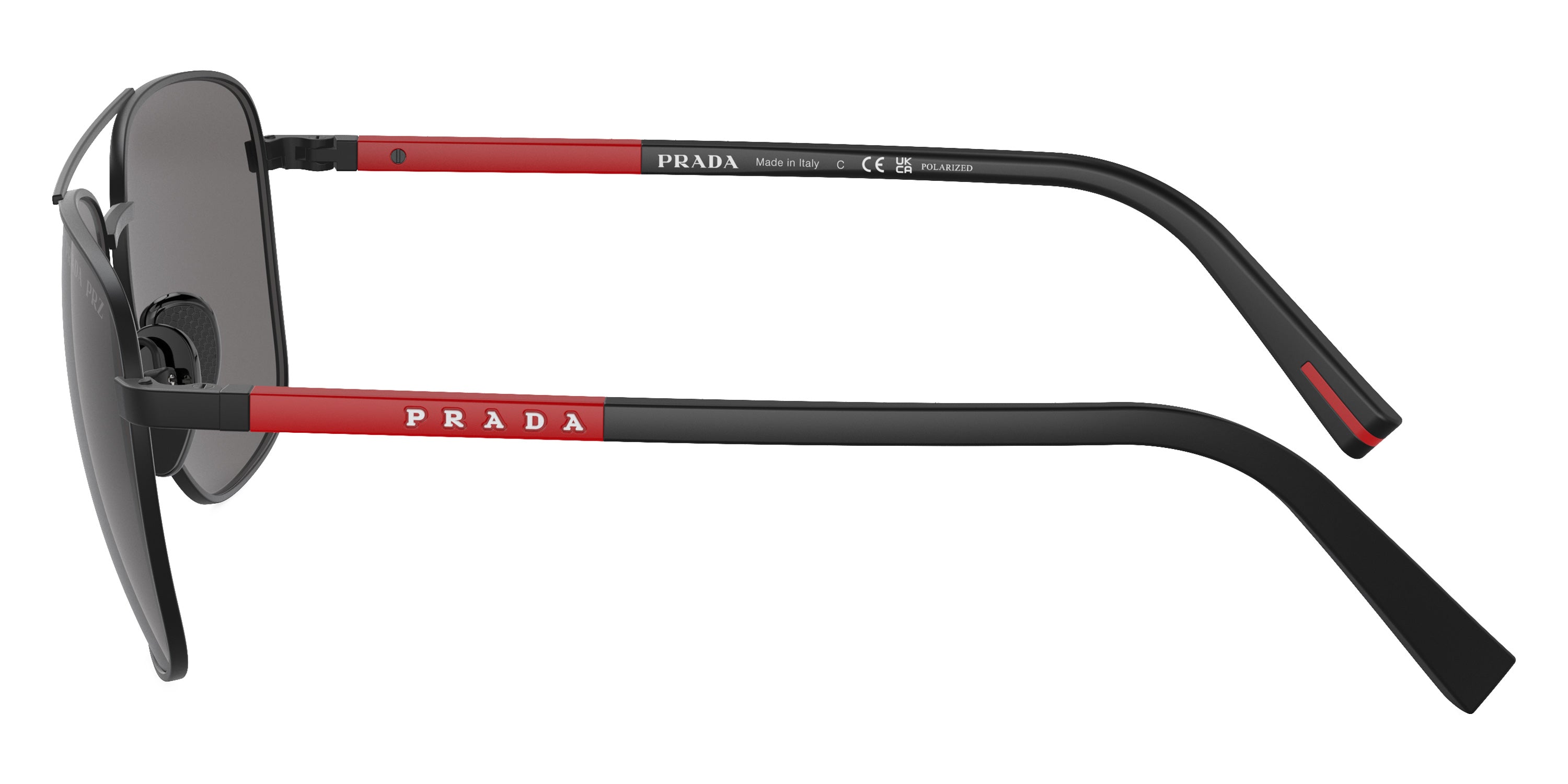 PRADA LINEA ROSSA SUNGLASSES - PS 54ZS 1BO02G 60 - Matte Black/Rubbered Black