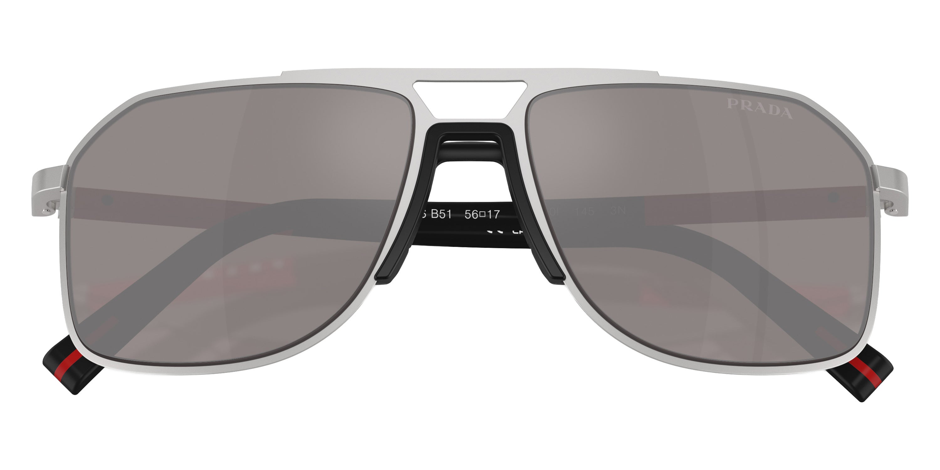 PRADA LINEA ROSSA SUNGLASSES - PS B51S 18X80I 56 - Matte Silver