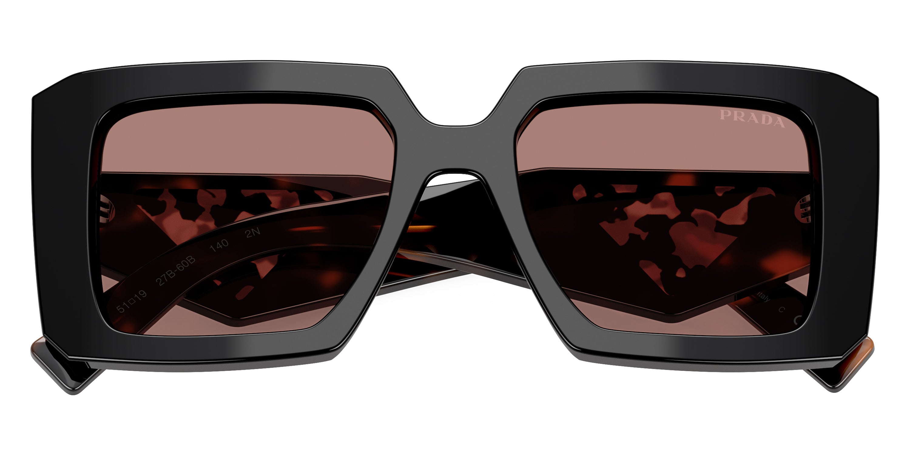 PRADA SUNGLASSES - PR 23YS 27B60B 51 - Black/Mauve Tortoise/Pink Tortoise