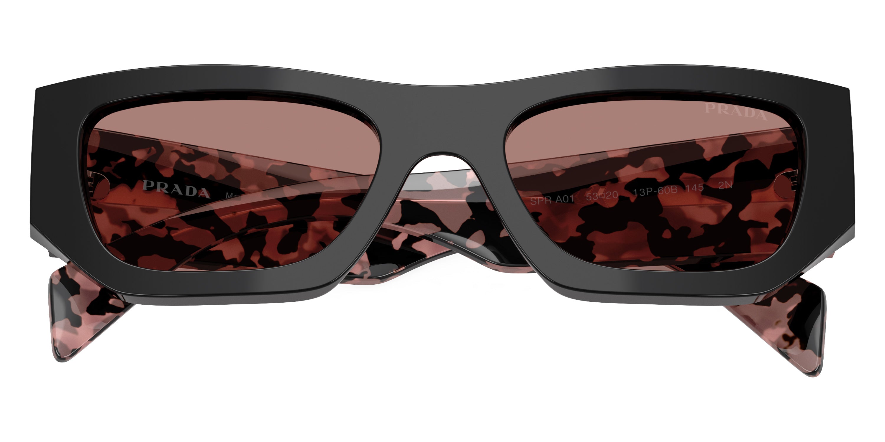 PRADA SUNGLASSES - PR A01S 13P60B 53 - Black/Pink Tortoise