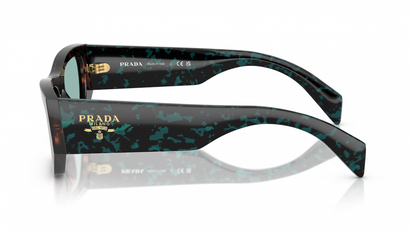 PRADA SUNGLASSES - PR A01S 18Z40K 53 - Root Tortoise/Teal Tortoise