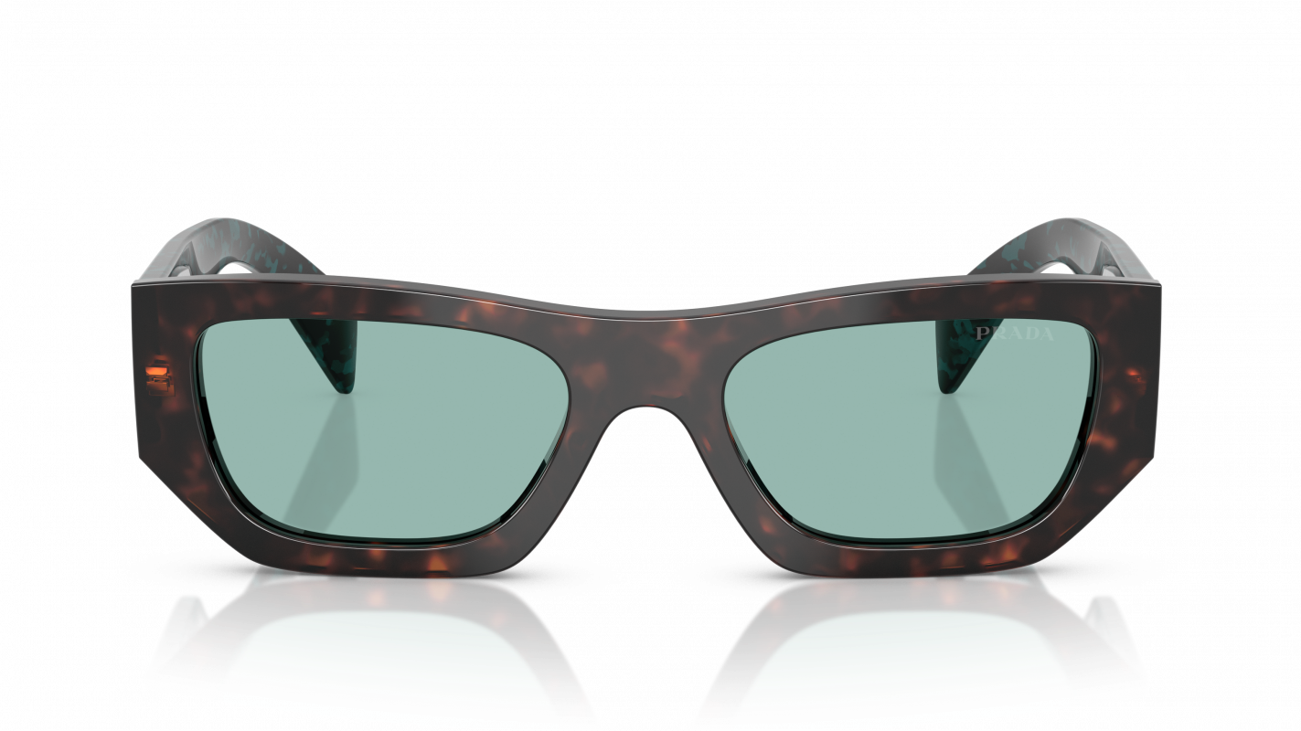 PRADA SUNGLASSES - PR A01S 18Z40K 53 - Root Tortoise/Teal Tortoise