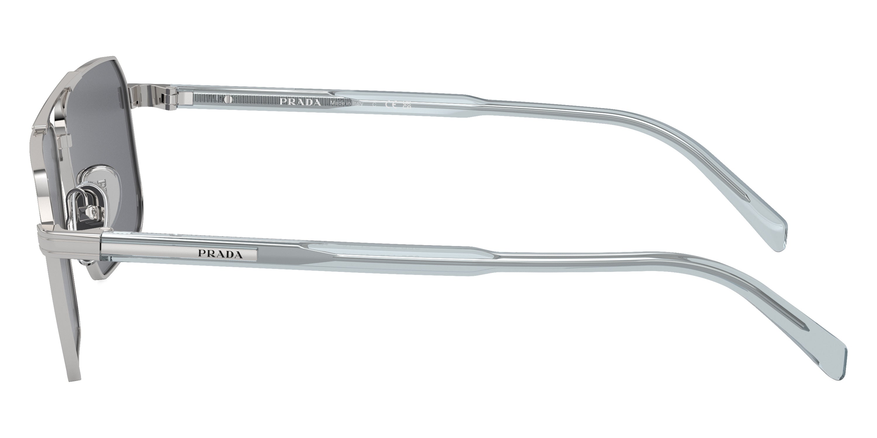 PRADA SUNGLASSES - PR A57S 1BC175 58 - Silver/Transparent Azure