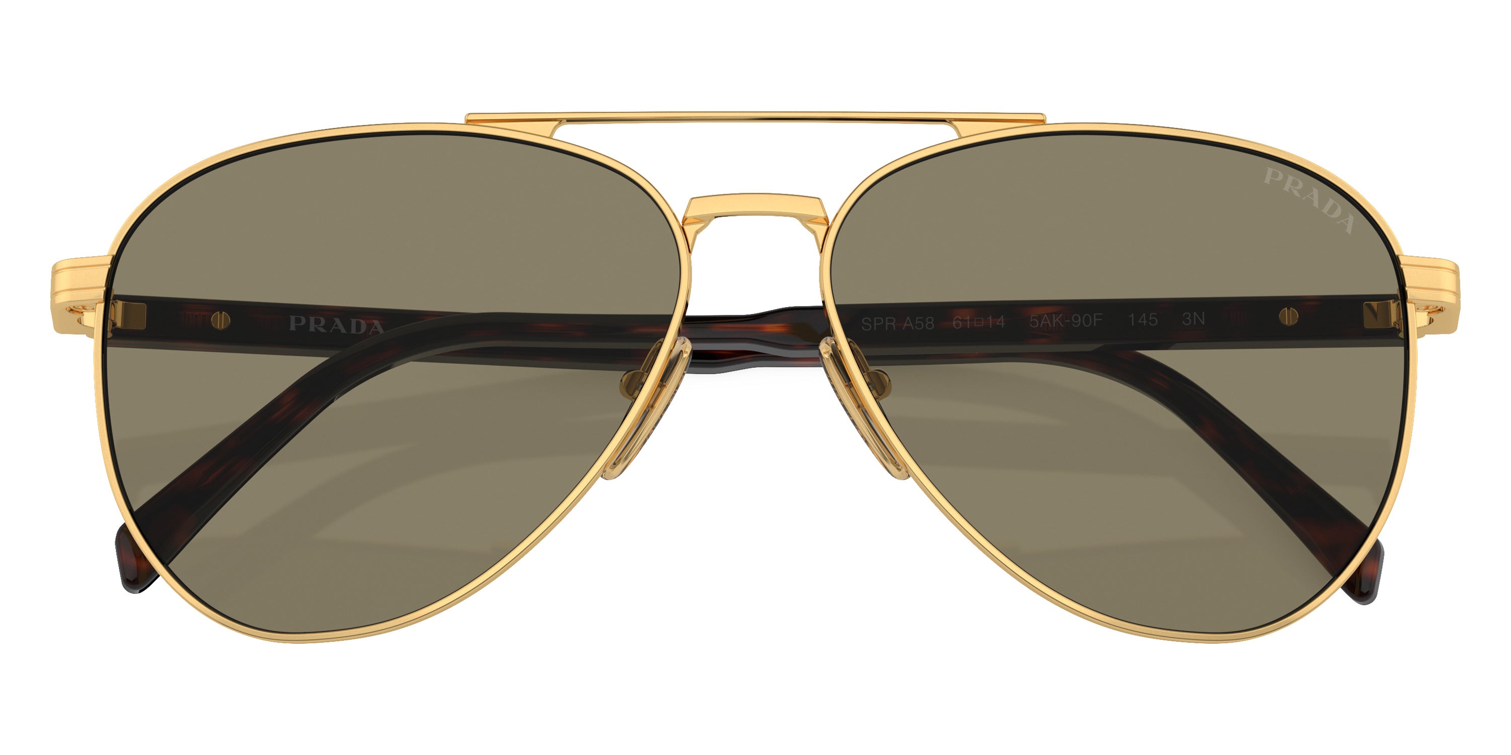 PRADA SUNGLASSES - PR A58S 5AK90F 58 - Gold/Radica Tortoise