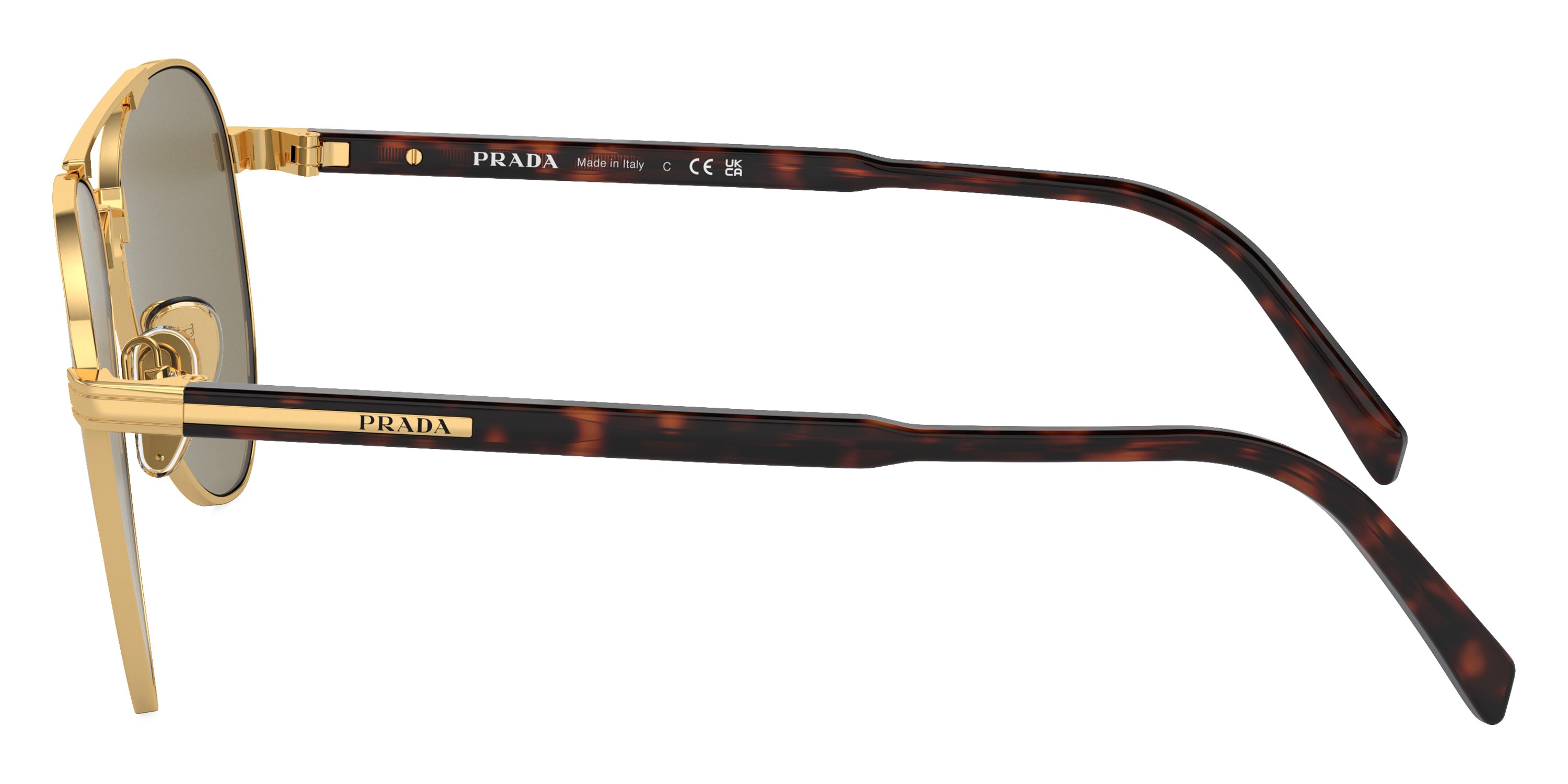 PRADA SUNGLASSES - PR A58S 5AK90F 58 - Gold/Radica Tortoise
