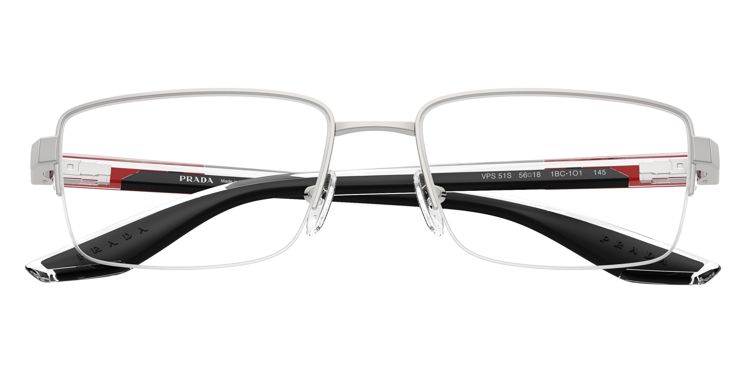 PRADA LINEA ROSSA EYEGLASSES - PS 51SV 1BC1O1 54 - Silver