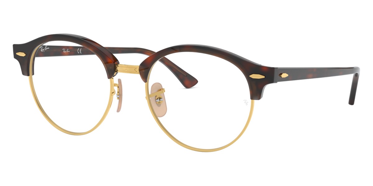 RAY-BAN EYEGLASSES CLUBROUND - RX4246V 2372 49 - Red Havana