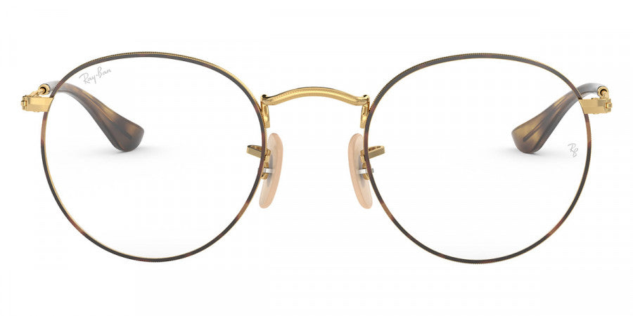 RAY-BAN EYEGLASSES ROUND METAL - RX3447V Havana on Gold