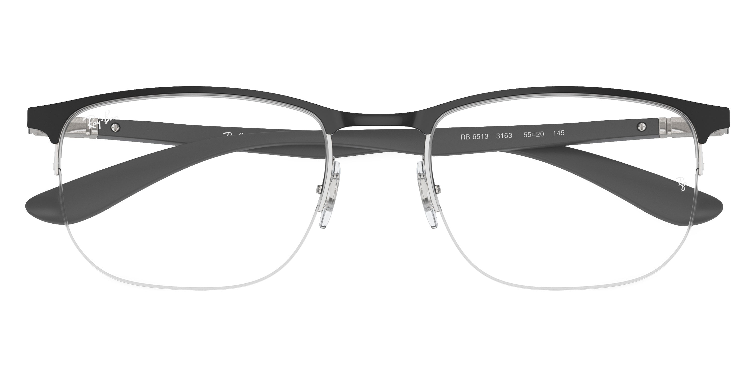 RAY-BAN EYEGLASSES - RX6513 3163 53 - Black on Silver/Sand Gray