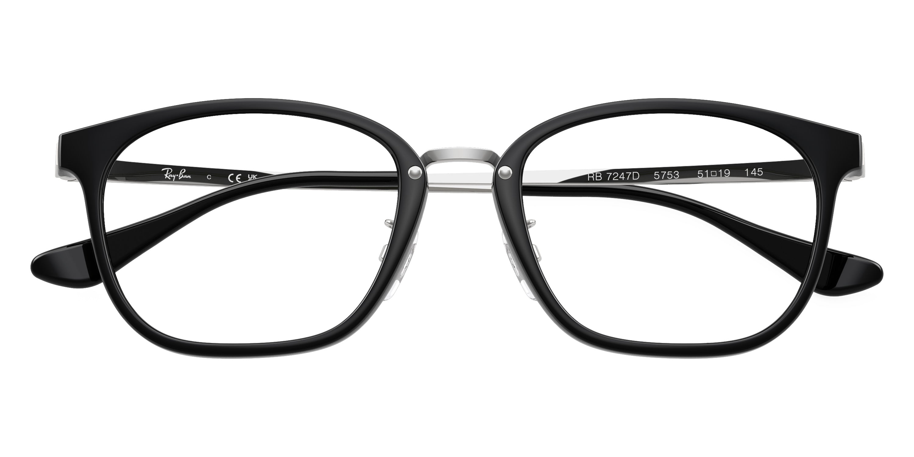 RAY-BAN EYEGLASSES - RX7247D 5753 51 - Black/Silver