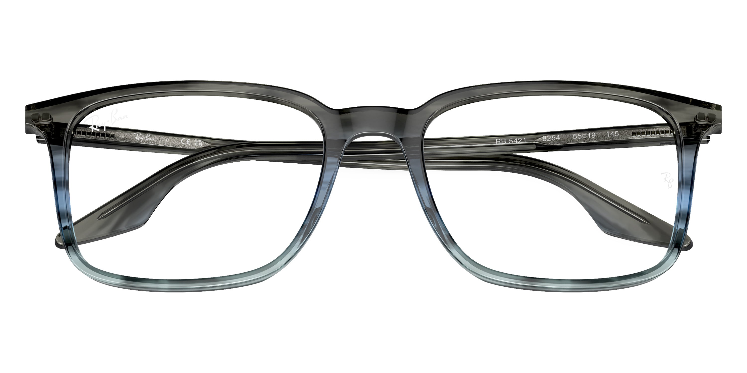 Ray-Ban™ RX5421 8254 53 - Striped Gray and Blue
