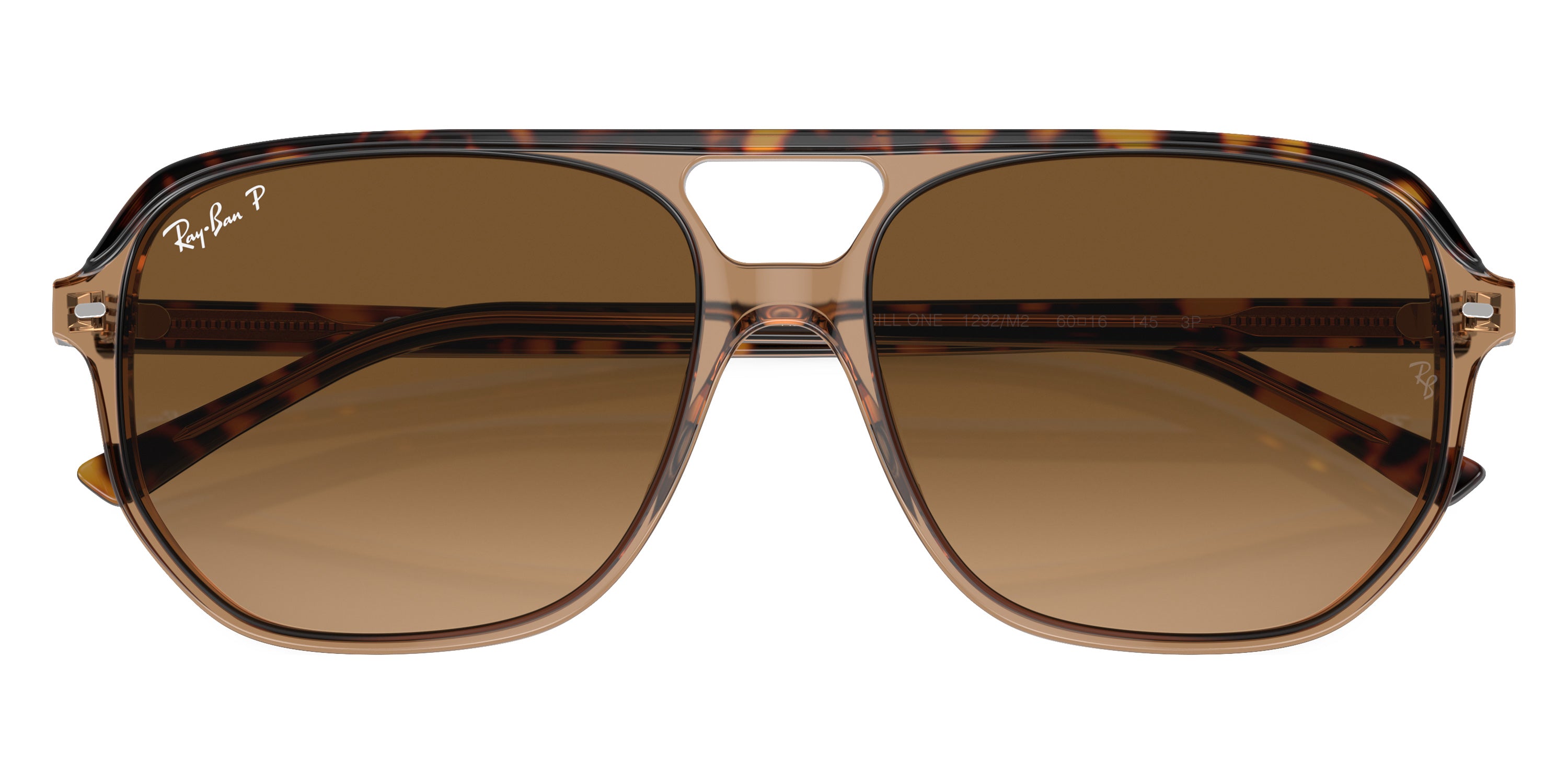 RAY-BAN SUNGLASSES BILL ONE - RB2205 1292M2 60 - Havana on Transparent Brown
